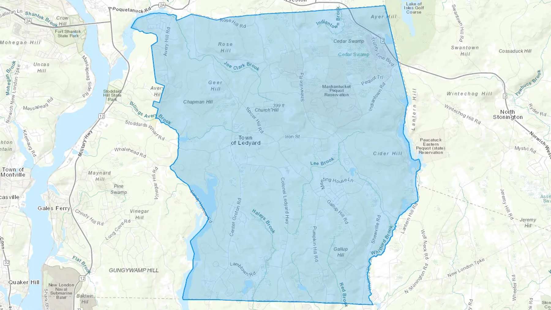 Ledyard, CT Cash heating Oil delivery map Map of the COD Fuel Oil delivery service area for Ledyard, CT