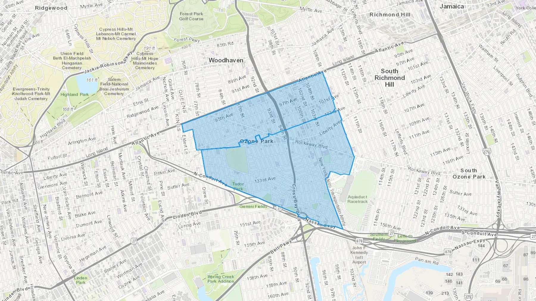 Ozone Park, NY Cash heating Oil delivery map Map of the COD Fuel Oil delivery service area for Ozone Park, NY