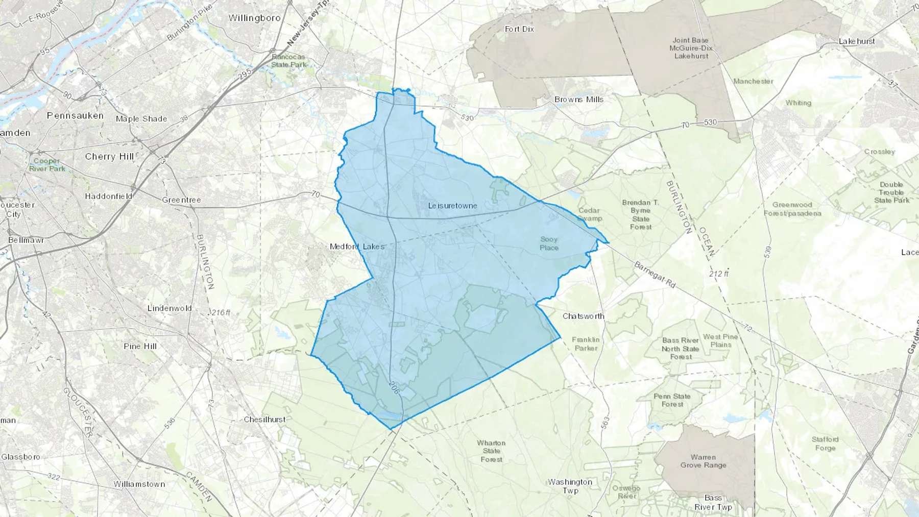 Vincentown, NJ Cash heating Oil delivery map Map of the COD Fuel Oil delivery service area for Vincentown, NJ
