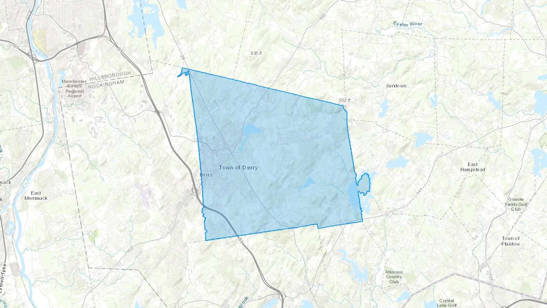 Derry, NH Cash heating Oil delivery map Map of the COD Fuel Oil delivery service area for Derry, NH