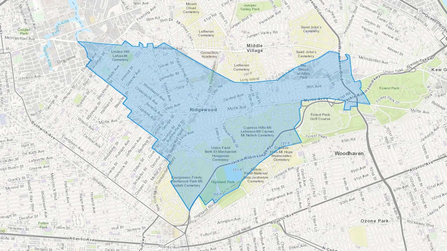 Ridgewood, NY Cash heating Oil delivery map Map of the COD Fuel Oil delivery service area for Ridgewood, NY