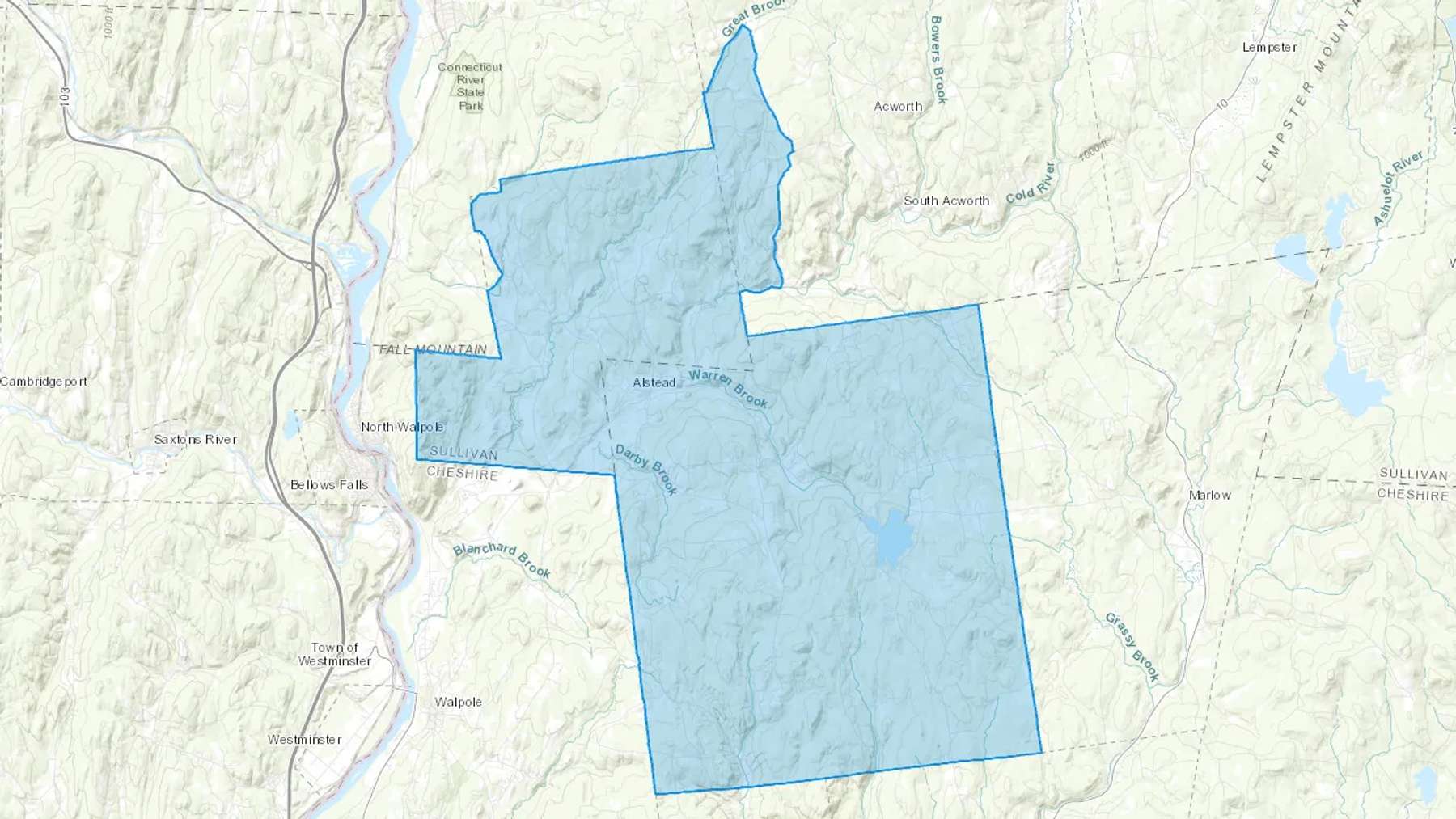 Alstead, NH Cash heating Oil delivery map Map of the COD Fuel Oil delivery service area for Alstead, NH