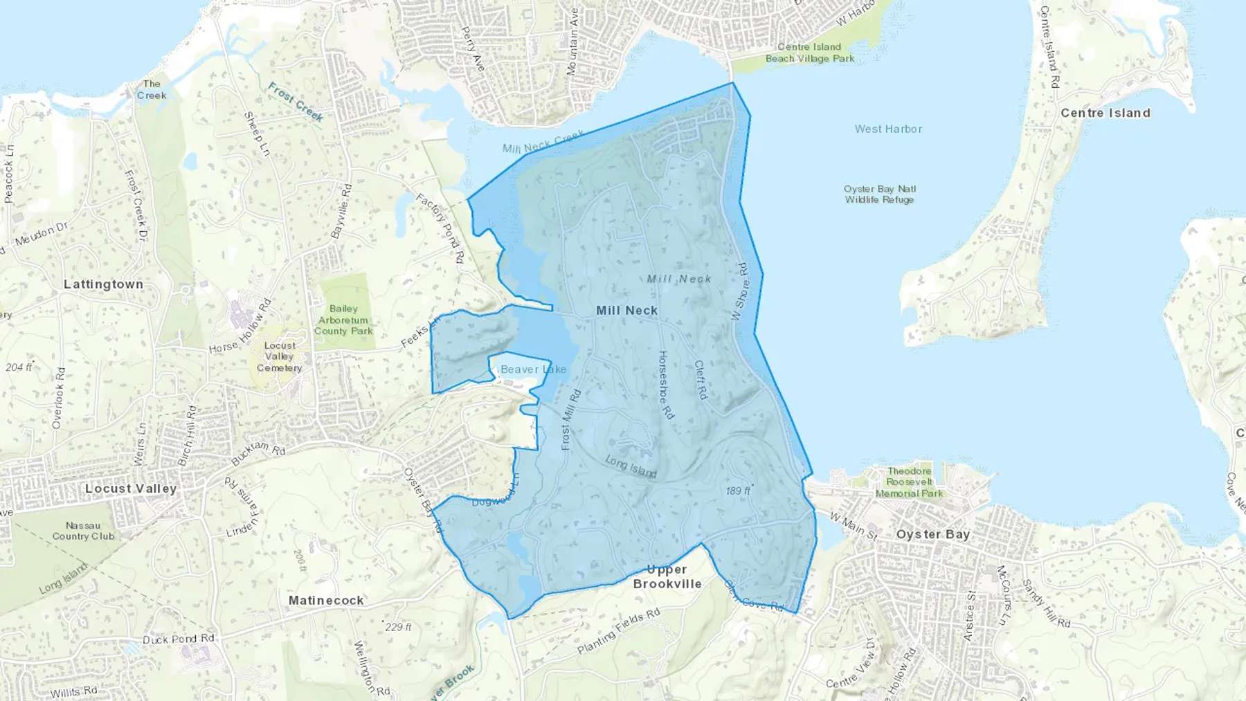 Mill Neck, NY Cash heating Oil delivery map Map of the COD Fuel Oil delivery service area for Mill Neck, NY
