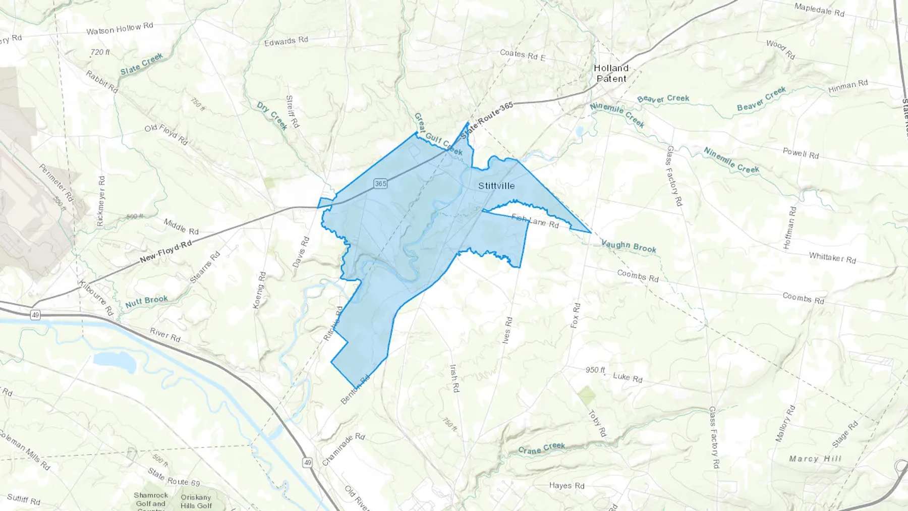 Stittville, NY Cash heating Oil delivery map Map of the COD Fuel Oil delivery service area for Stittville, NY