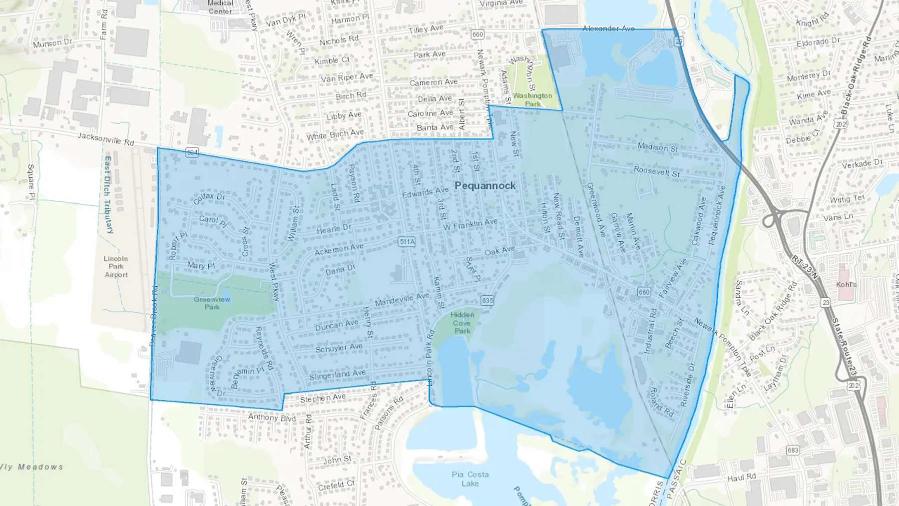 Pequannock, NJ Cash heating Oil delivery map Map of the COD Fuel Oil delivery service area for Pequannock, NJ