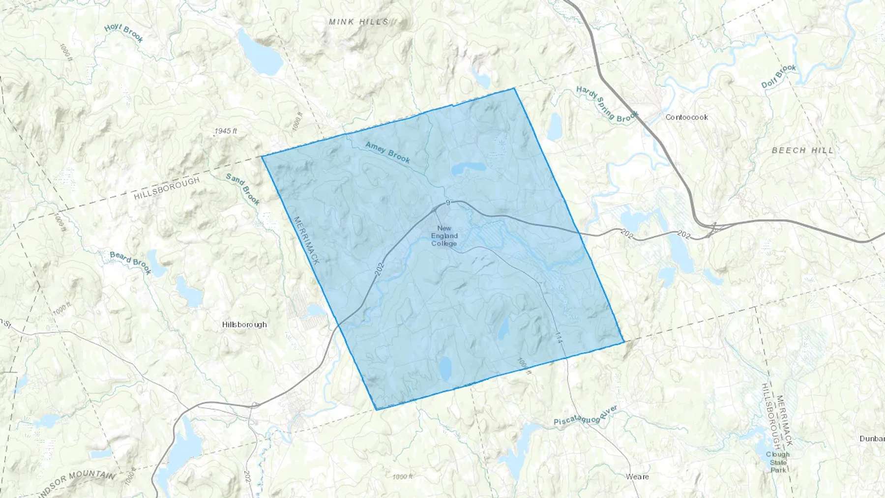 Henniker, NH Cash heating Oil delivery map Map of the COD Fuel Oil delivery service area for Henniker, NH