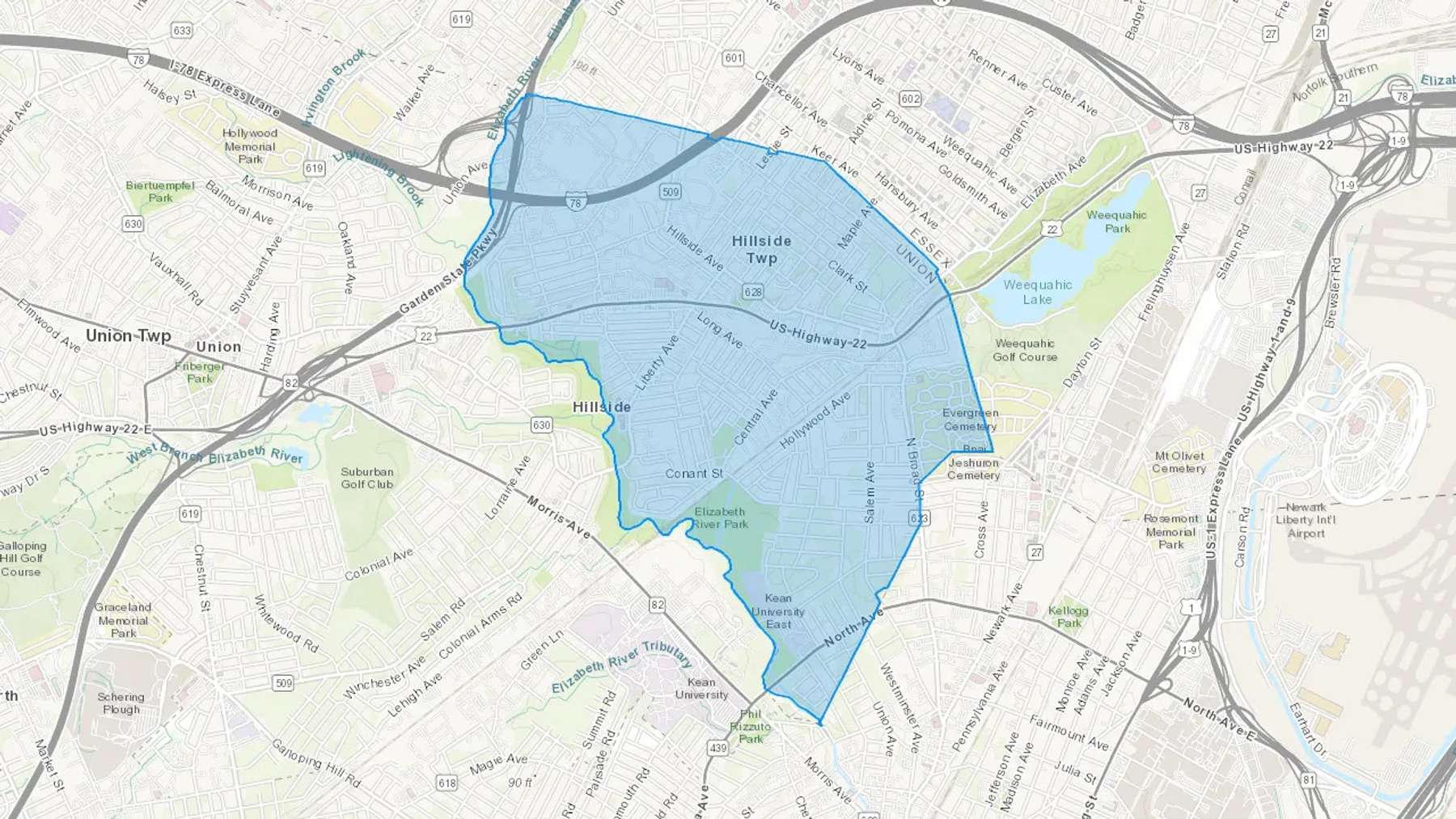Hillside, NJ Cash heating Oil delivery map Map of the COD Fuel Oil delivery service area for Hillside, NJ