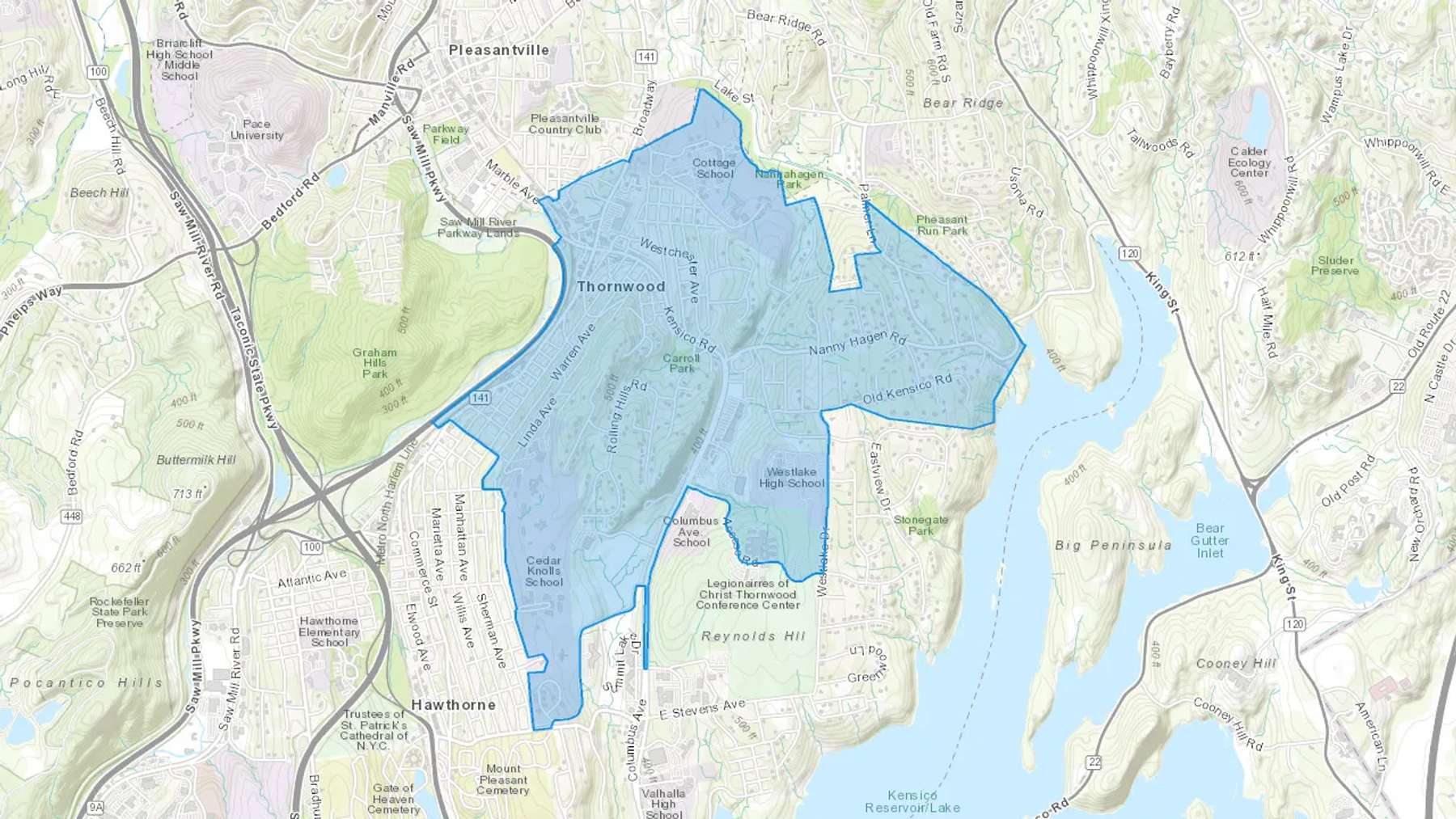 Thornwood, NY Cash heating Oil delivery map Map of the COD Fuel Oil delivery service area for Thornwood, NY