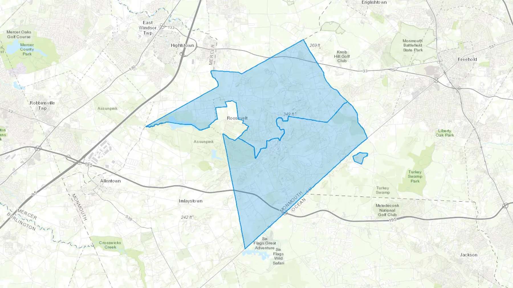 Millstone Township, NJ Cash heating Oil delivery map Map of the COD Fuel Oil delivery service area for Millstone Township, NJ
