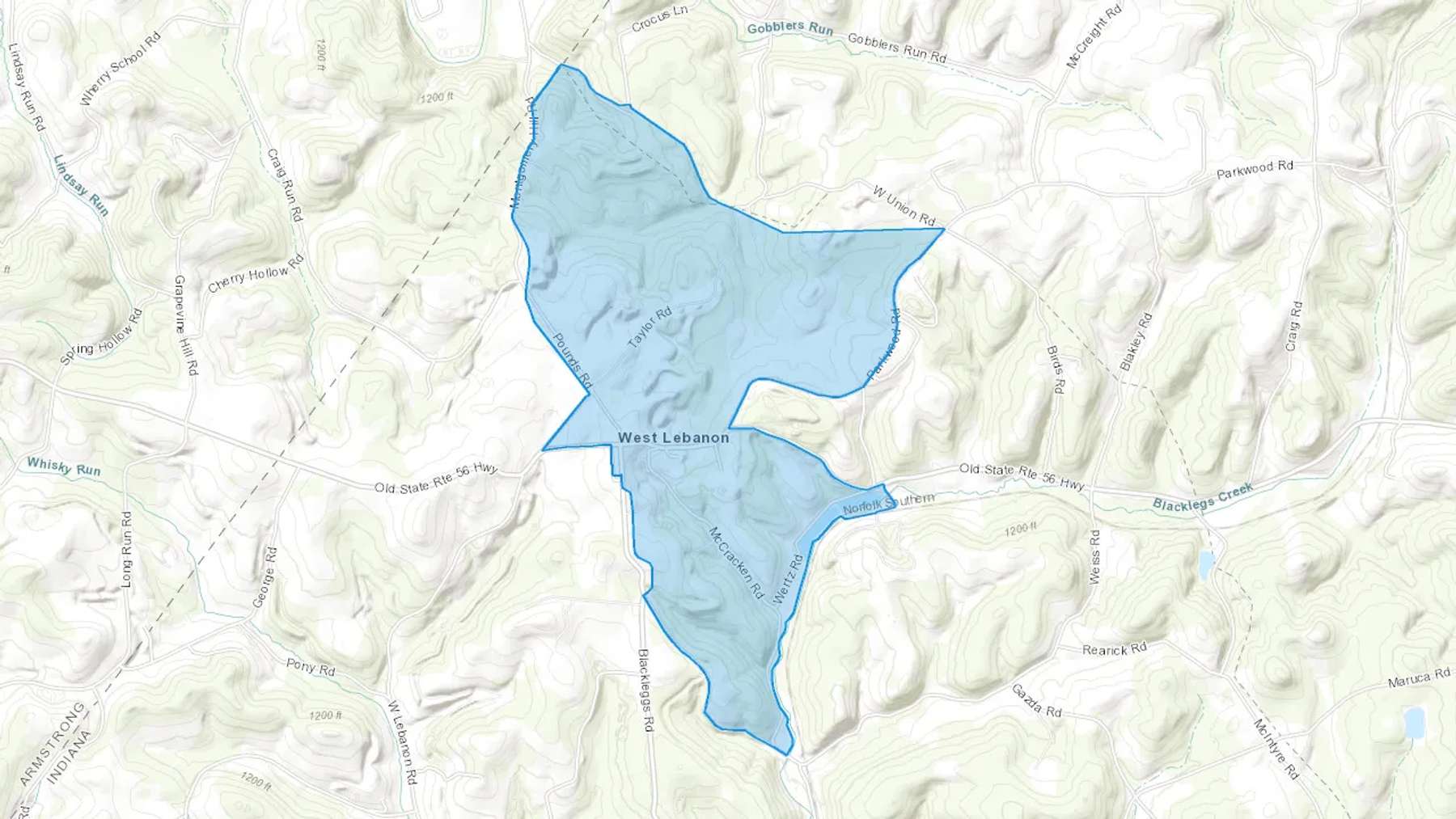 West Lebanon, PA Cash heating Oil delivery map Map of the COD Fuel Oil delivery service area for West Lebanon, PA