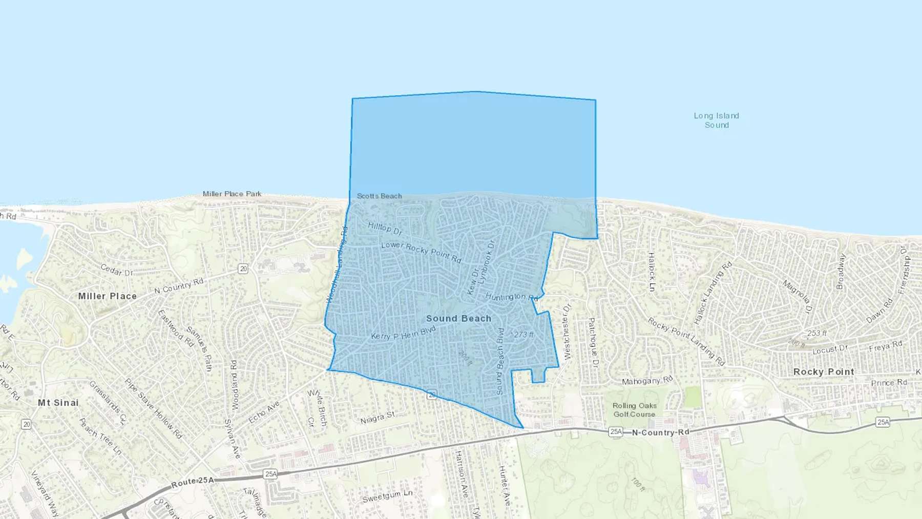 Sound Beach, NY Cash heating Oil delivery map Map of the COD Fuel Oil delivery service area for Sound Beach, NY