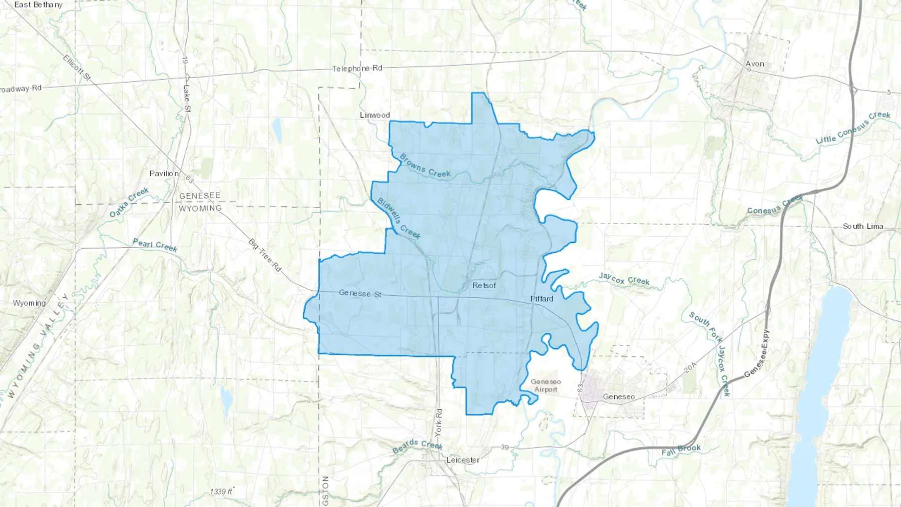 Piffard, NY Cash heating Oil delivery map Map of the COD Fuel Oil delivery service area for Piffard, NY
