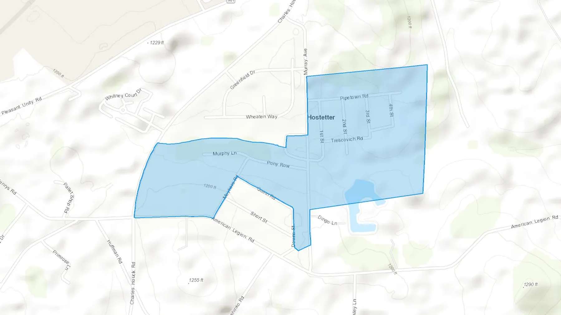 Hostetter, PA Cash heating Oil delivery map Map of the COD Fuel Oil delivery service area for Hostetter, PA