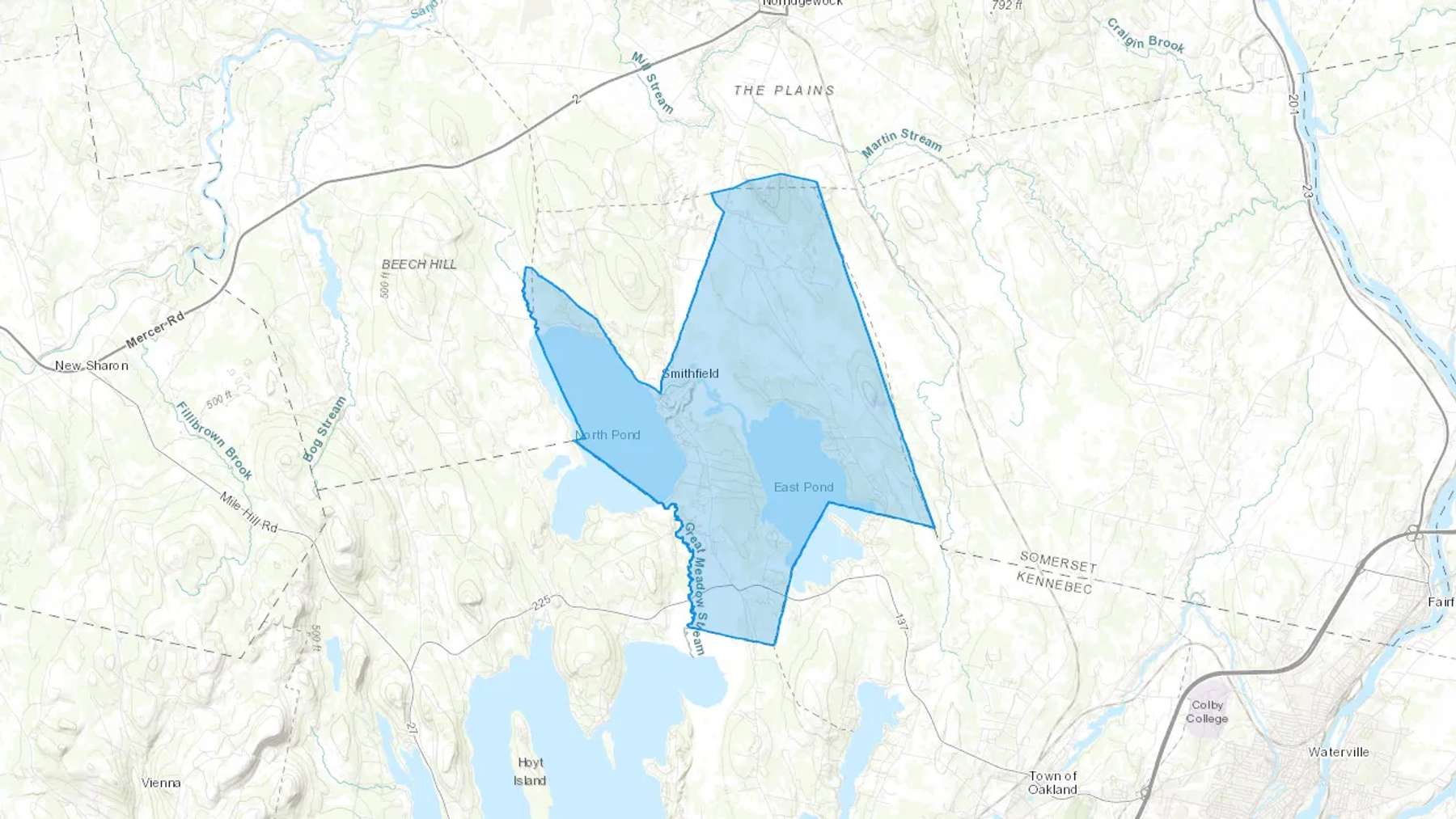 Smithfield, ME Cash heating Oil delivery map Map of the COD Fuel Oil delivery service area for Smithfield, ME