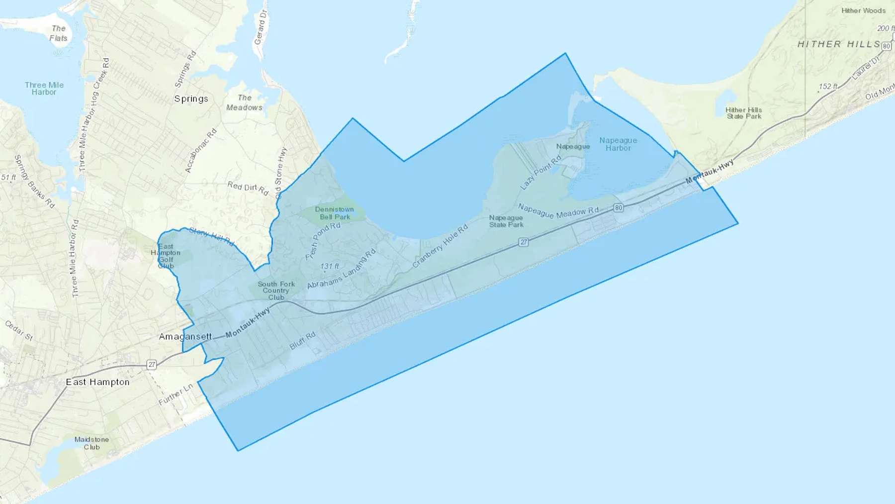 Amagansett, NY Cash heating Oil delivery map Map of the COD Fuel Oil delivery service area for Amagansett, NY
