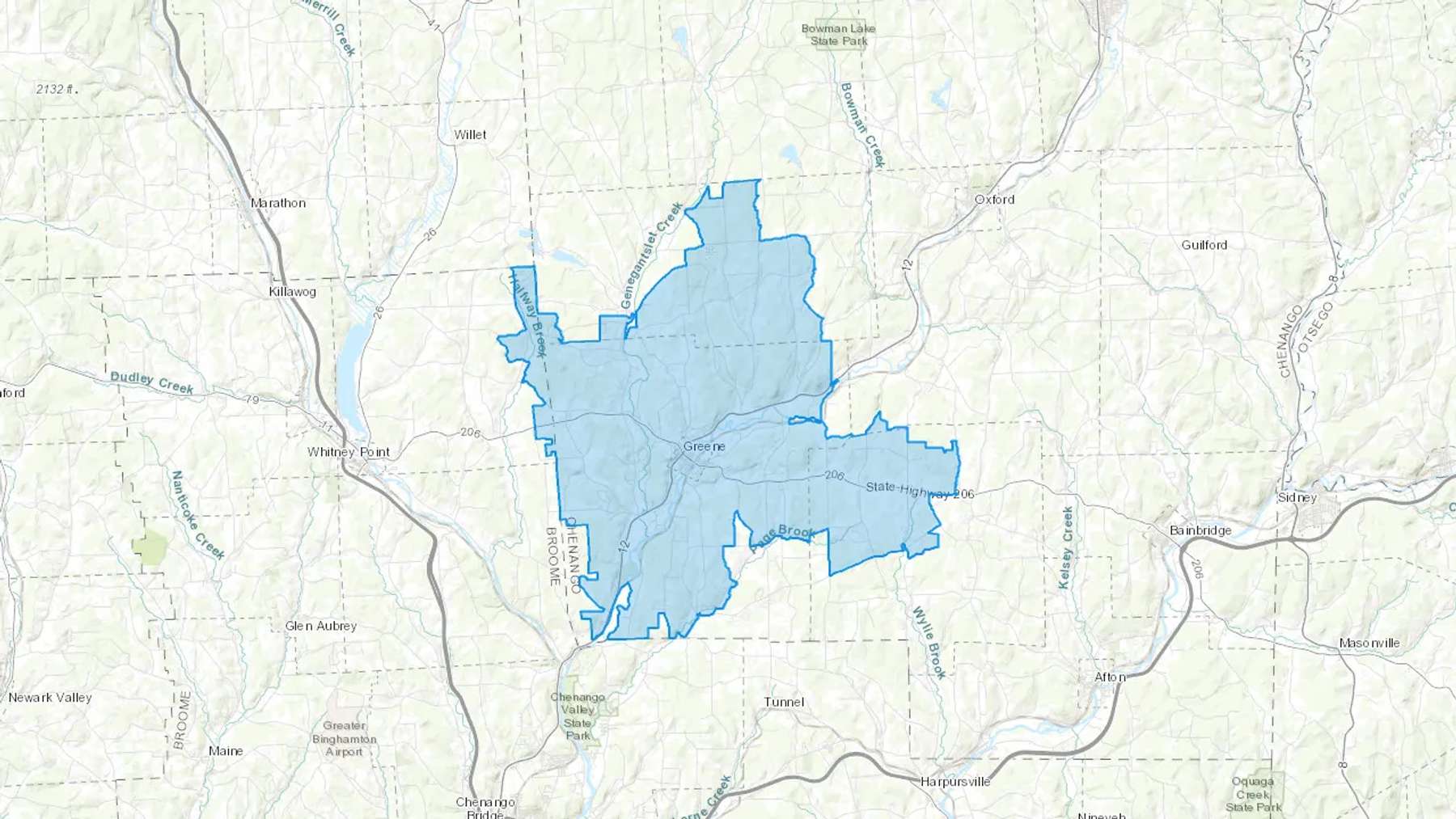 Chenango Forks, NY Cash heating Oil delivery map Map of the COD Fuel Oil delivery service area for Chenango Forks, NY