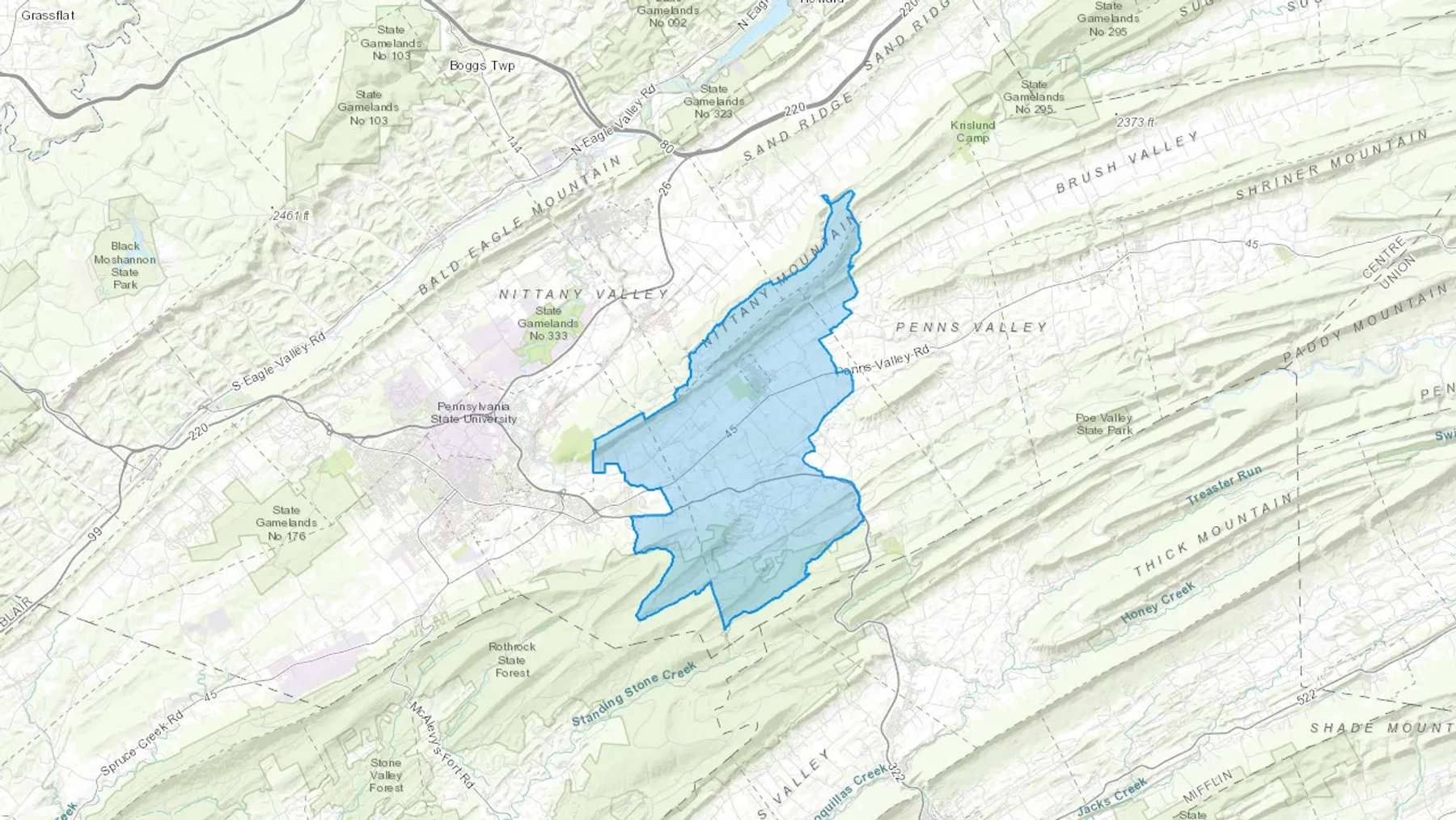 Centre Hall, PA Cash heating Oil delivery map Map of the COD Fuel Oil delivery service area for Centre Hall, PA