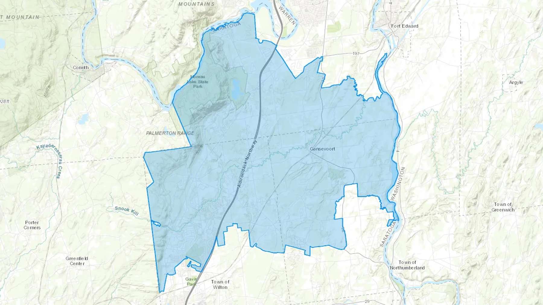 Gansevoort, NY Cash heating Oil delivery map Map of the COD Fuel Oil delivery service area for Gansevoort, NY