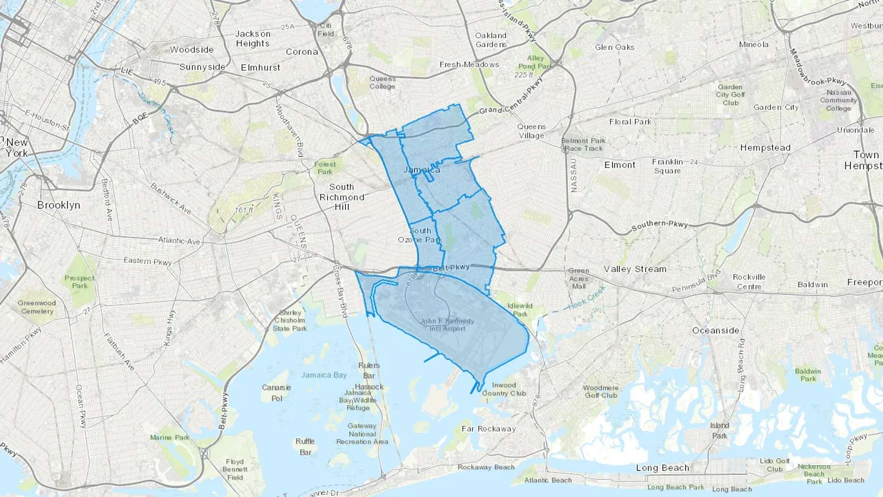 Jamaica, NY Cash heating Oil delivery map Map of the COD Fuel Oil delivery service area for Jamaica, NY