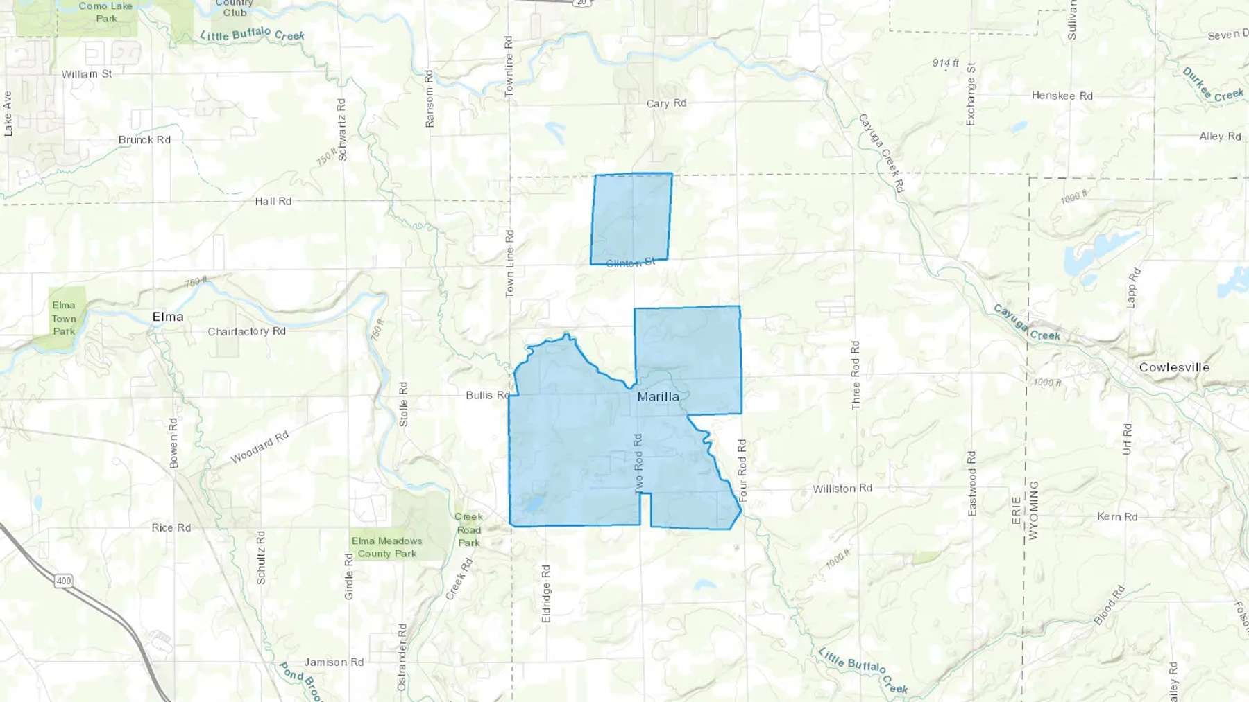 Marilla, NY Cash heating Oil delivery map Map of the COD Fuel Oil delivery service area for Marilla, NY