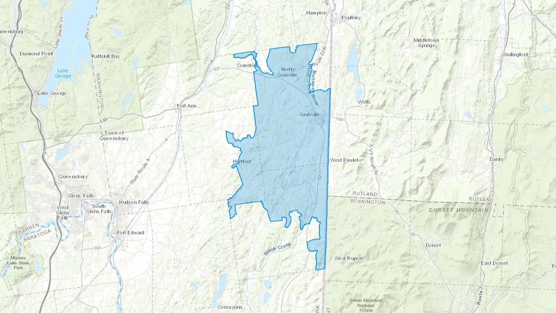Granville, NY Cash heating Oil delivery map Map of the COD Fuel Oil delivery service area for Granville, NY