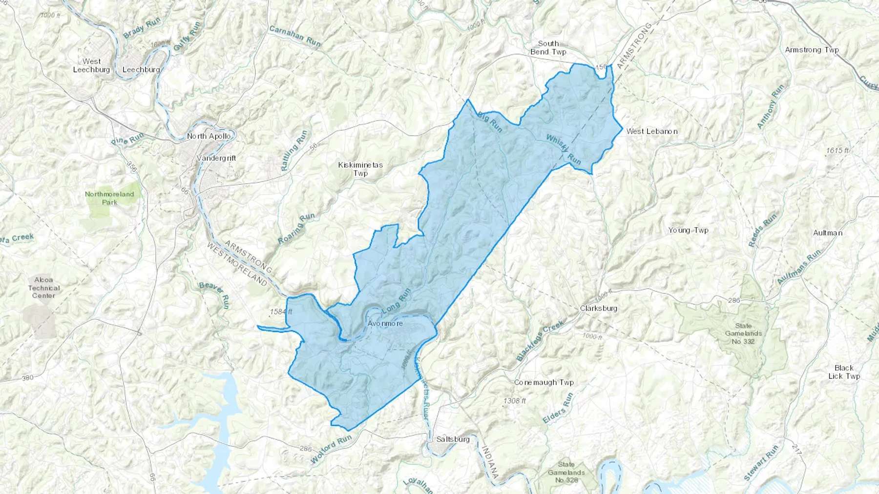 Salina, PA Cash heating Oil delivery map Map of the COD Fuel Oil delivery service area for Salina, PA