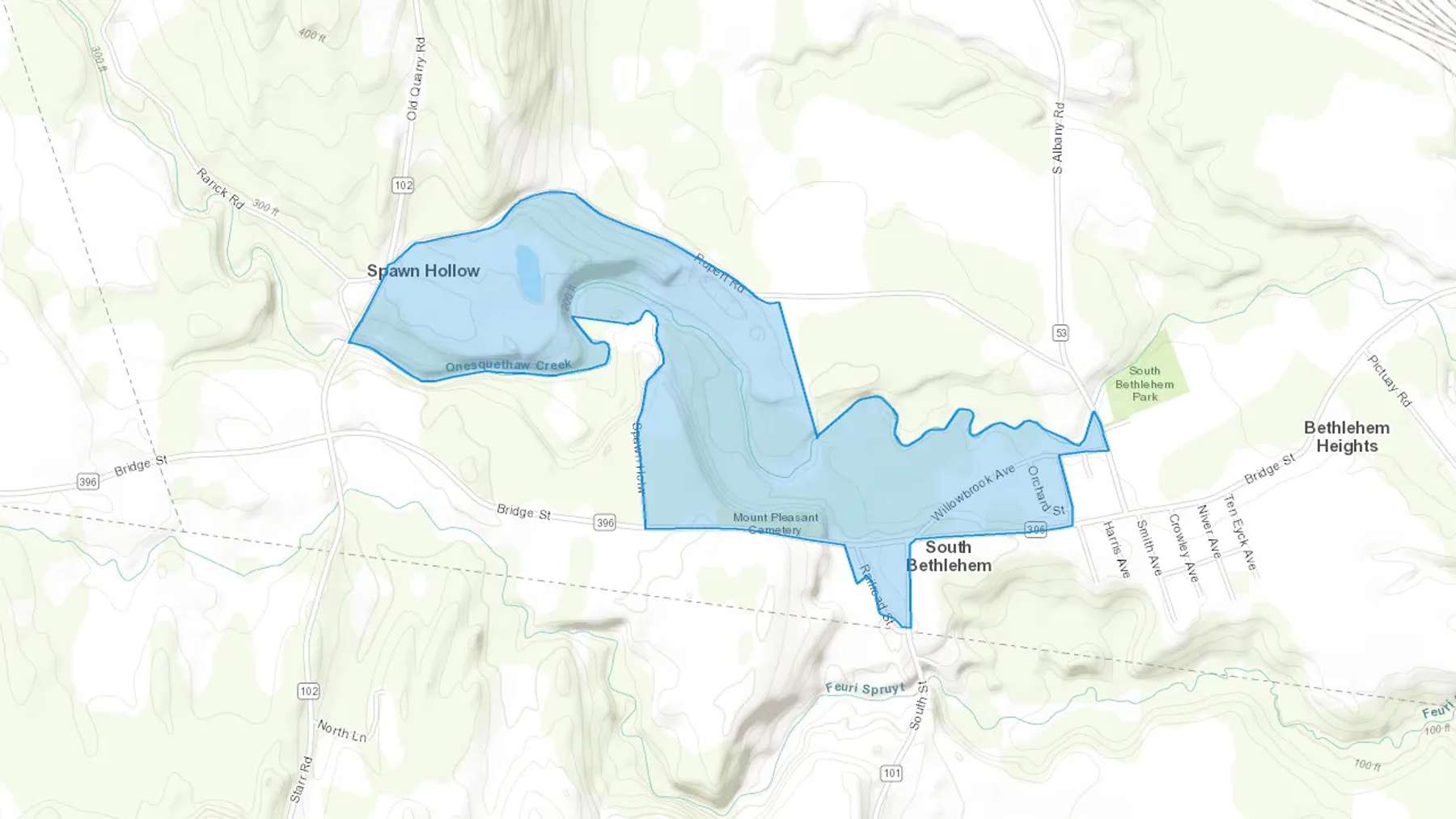 South Bethlehem, NY Cash heating Oil delivery map Map of the COD Fuel Oil delivery service area for South Bethlehem, NY