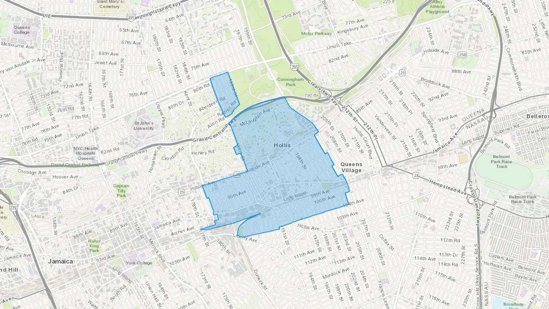 Hollis, NY Cash heating Oil delivery map Map of the COD Fuel Oil delivery service area for Hollis, NY