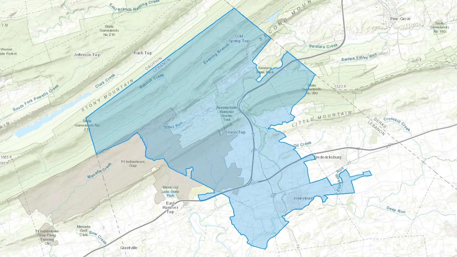 Ono, PA Cash heating Oil delivery map Map of the COD Fuel Oil delivery service area for Ono, PA