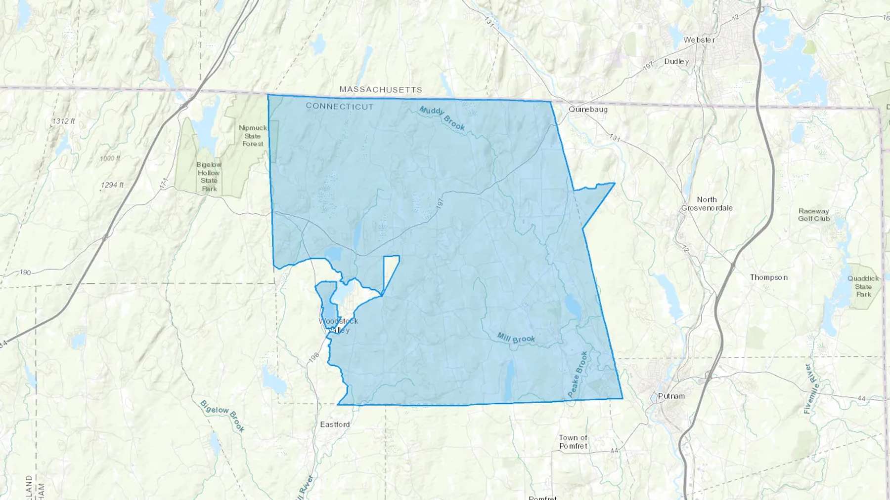 South Woodstock, CT Cash heating Oil delivery map Map of the COD Fuel Oil delivery service area for South Woodstock, CT