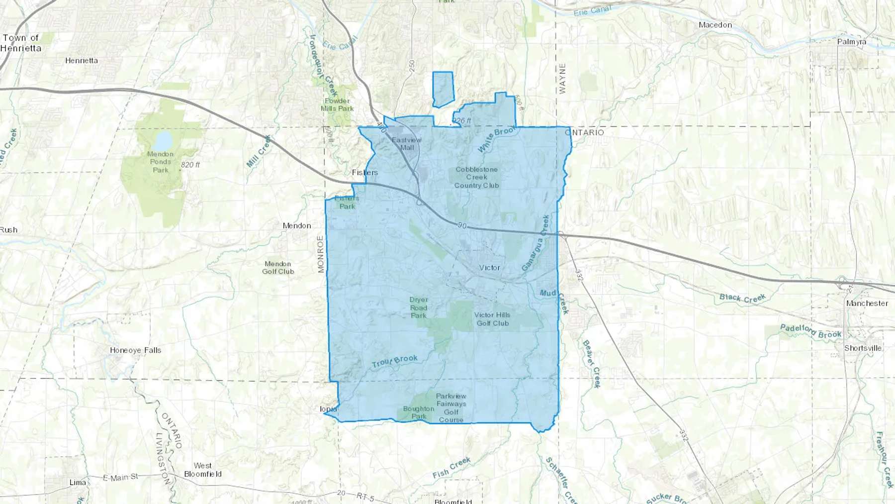 Victor, NY Cash heating Oil delivery map Map of the COD Fuel Oil delivery service area for Victor, NY
