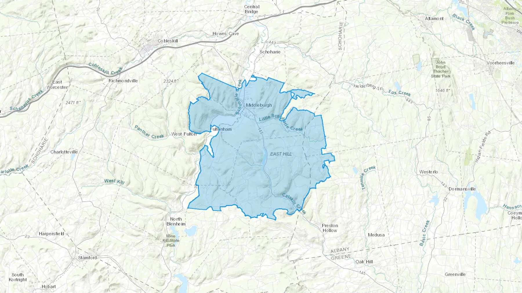 Middleburgh, NY Cash heating Oil delivery map Map of the COD Fuel Oil delivery service area for Middleburgh, NY