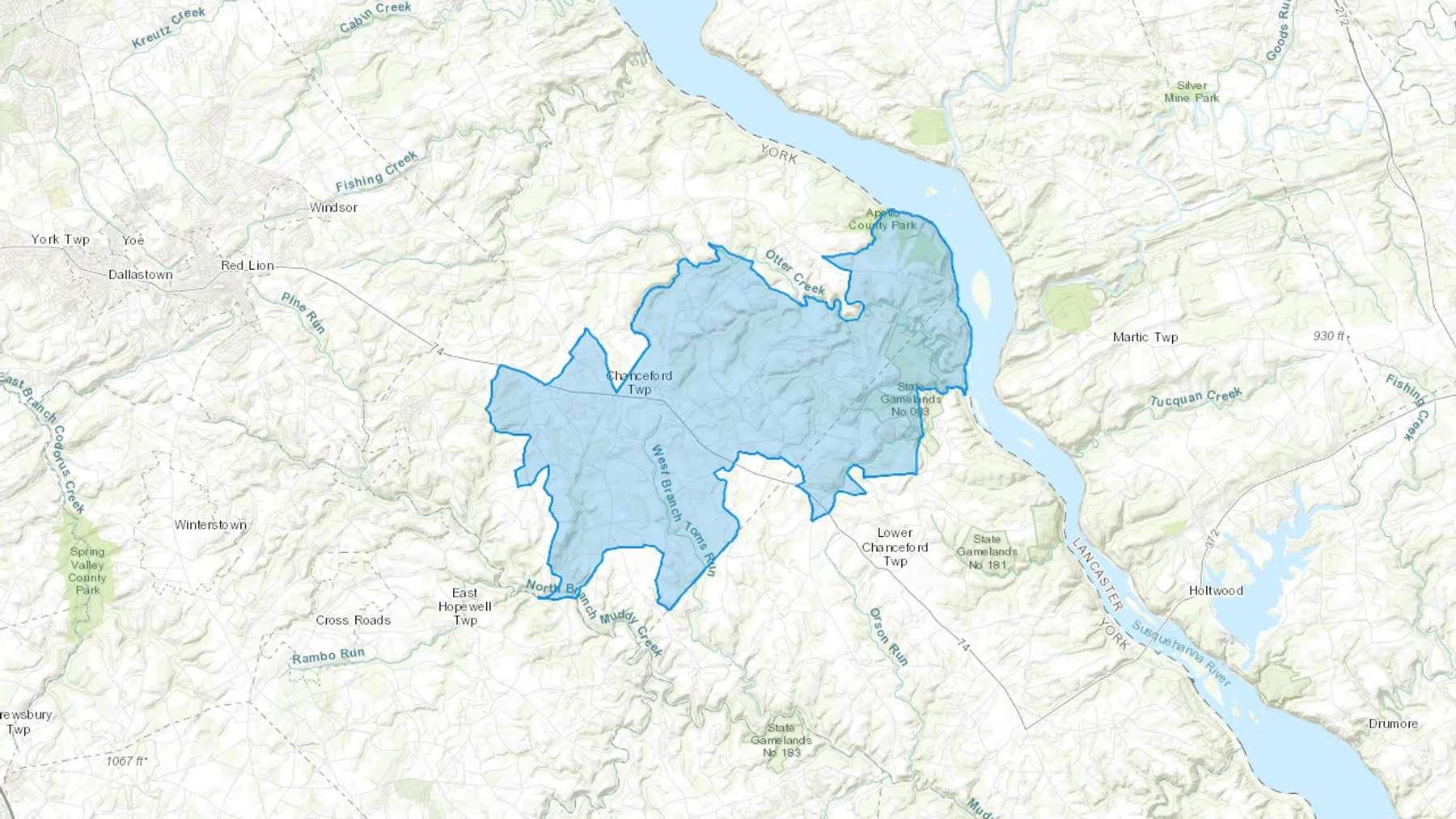 Brogue, PA Cash heating Oil delivery map Map of the COD Fuel Oil delivery service area for Brogue, PA
