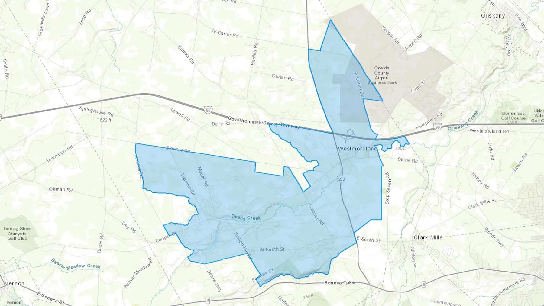 Westmoreland, NY Cash heating Oil delivery map Map of the COD Fuel Oil delivery service area for Westmoreland, NY
