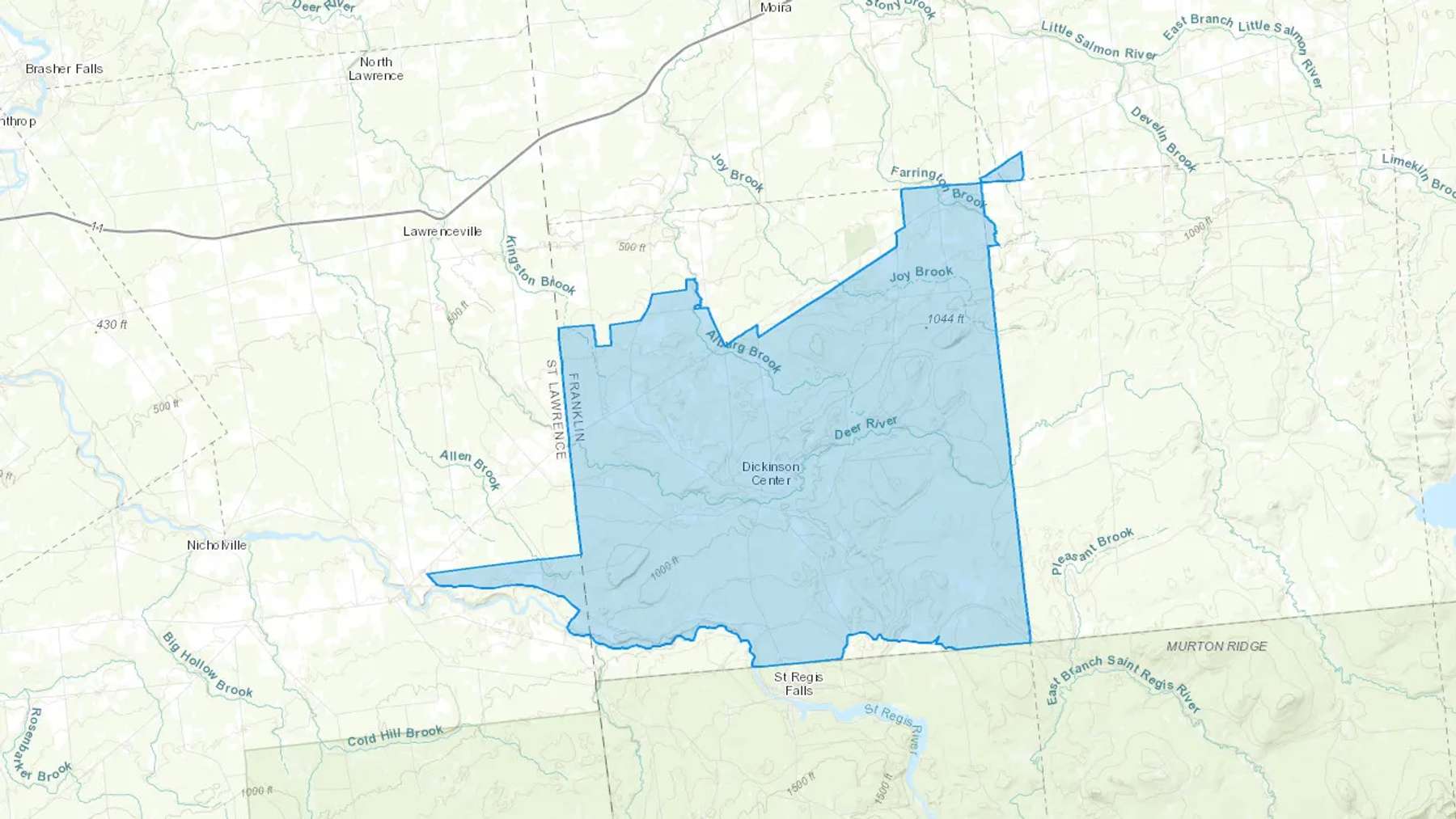 Dickinson Center, NY Cash heating Oil delivery map Map of the COD Fuel Oil delivery service area for Dickinson Center, NY