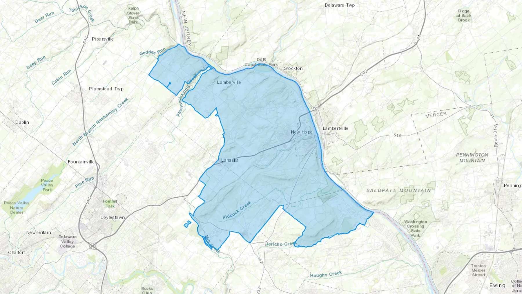 Lahaska, PA Cash heating Oil delivery map Map of the COD Fuel Oil delivery service area for Lahaska, PA