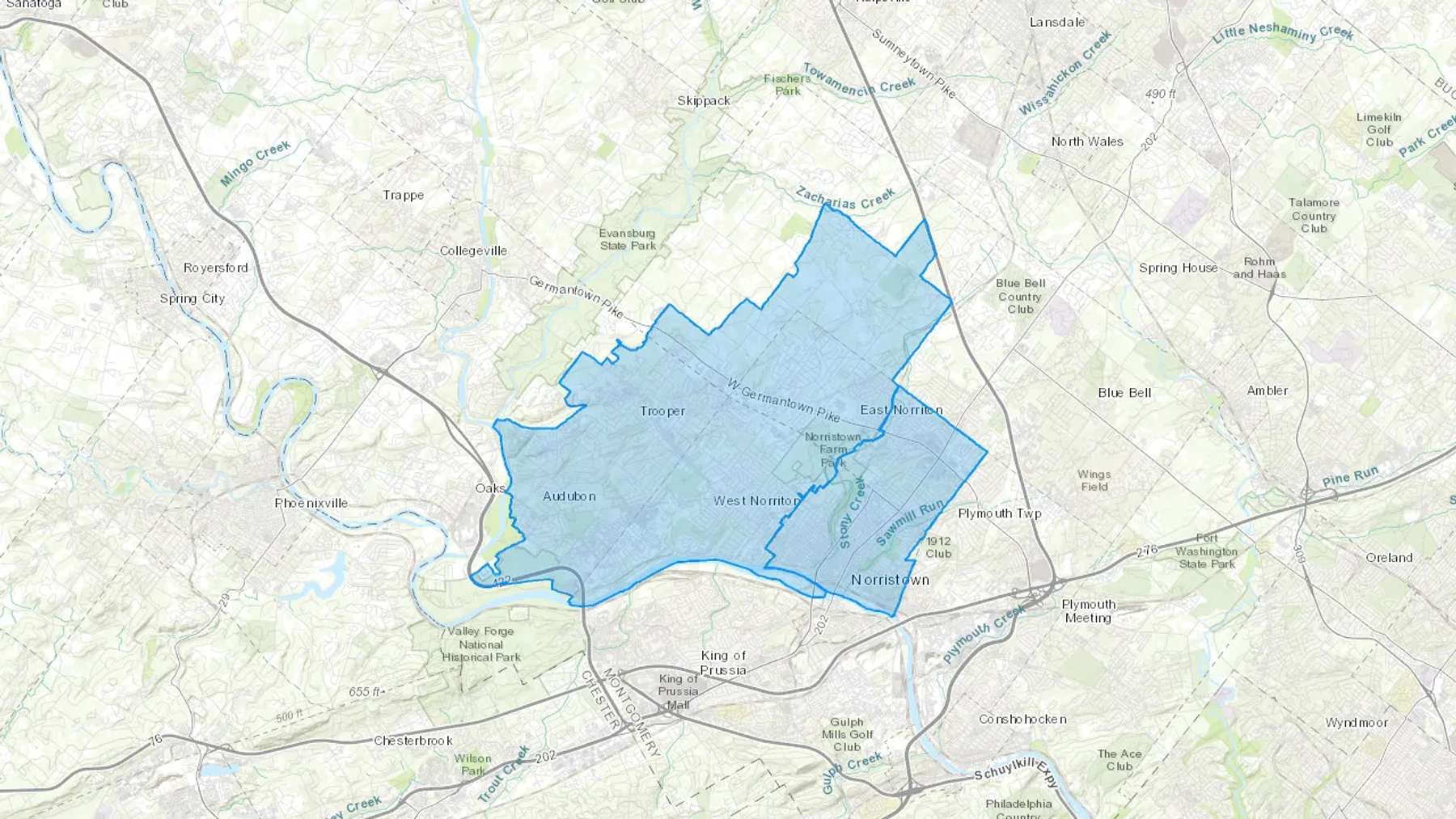 Eagleville, PA Cash heating Oil delivery map Map of the COD Fuel Oil delivery service area for Eagleville, PA