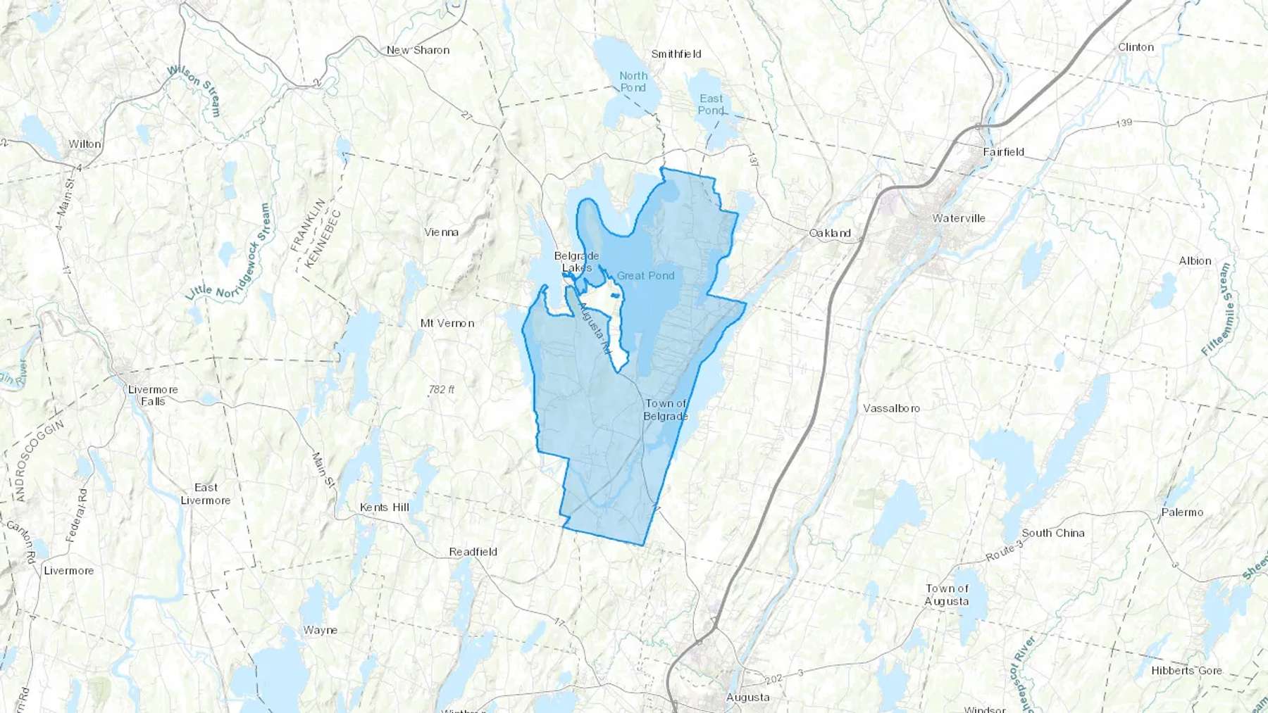 Belgrade, ME Cash heating Oil delivery map Map of the COD Fuel Oil delivery service area for Belgrade, ME