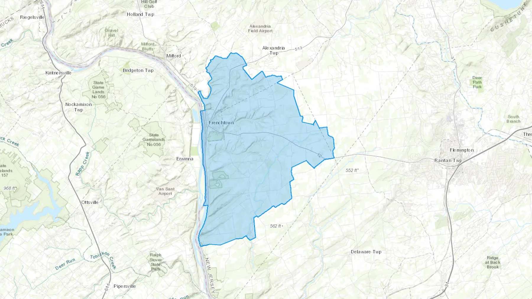 Baptistown, NJ Cash heating Oil delivery map Map of the COD Fuel Oil delivery service area for Baptistown, NJ