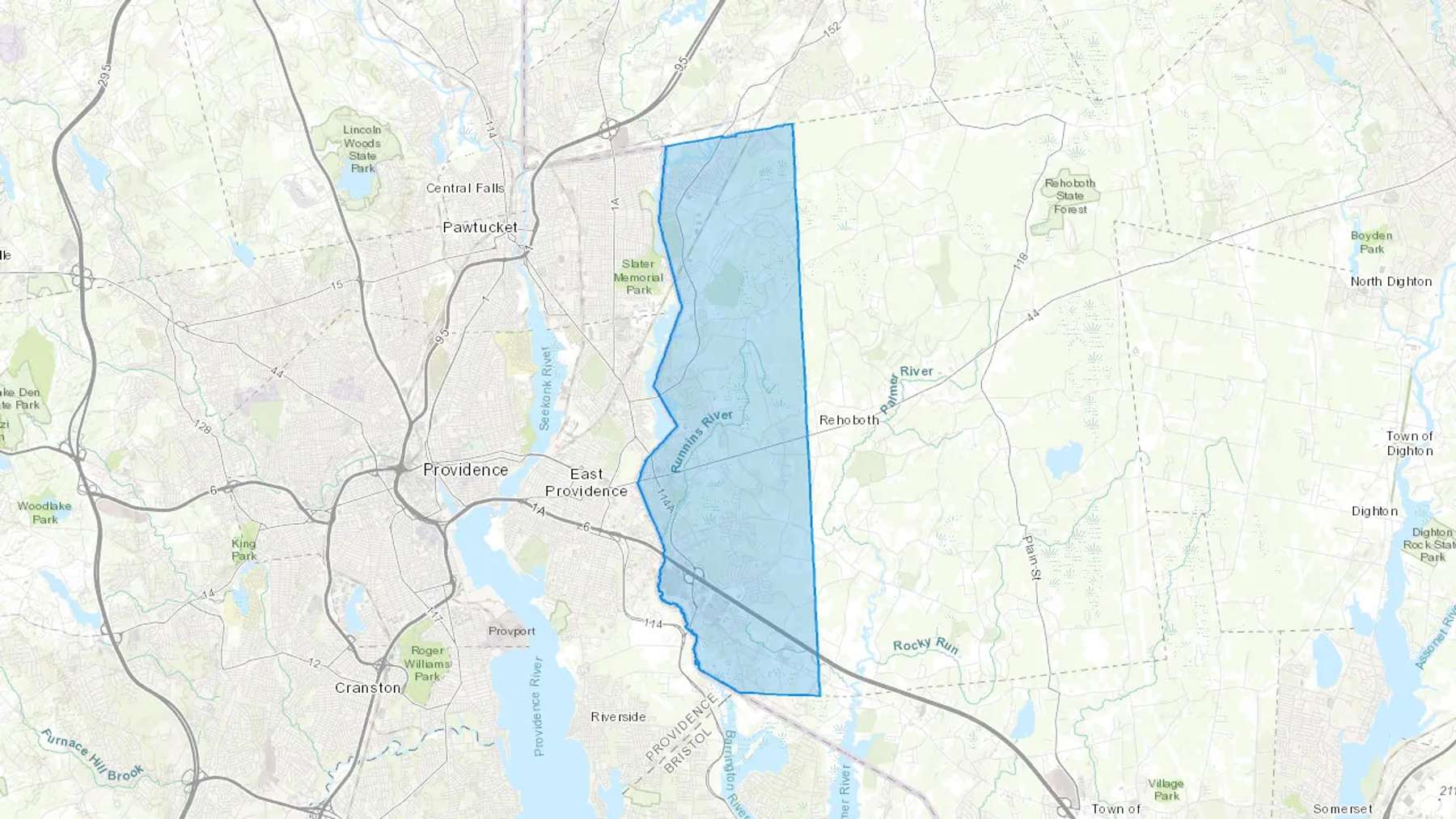 Seekonk, MA Cash heating Oil delivery map Map of the COD Fuel Oil delivery service area for Seekonk, MA
