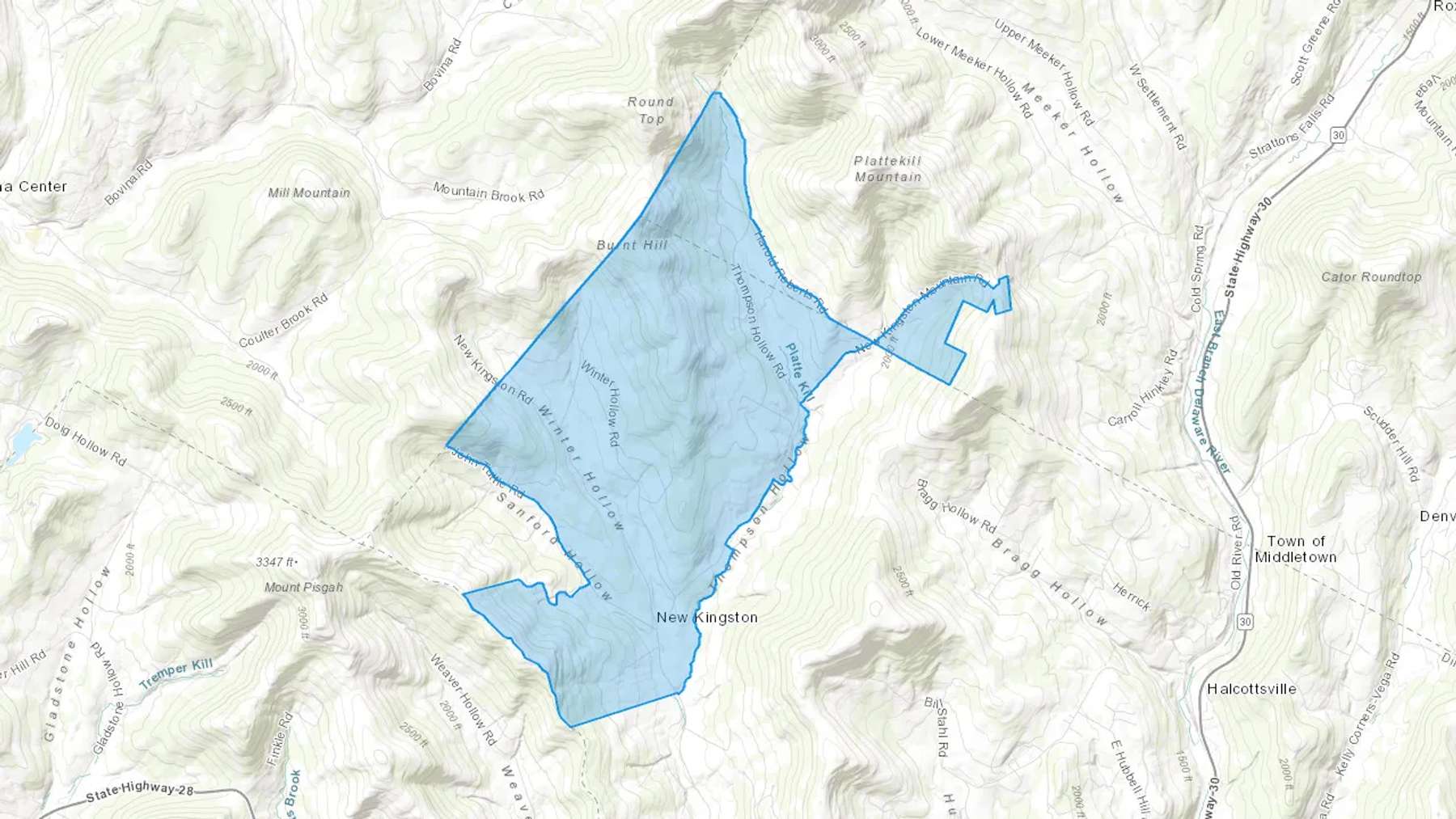 New Kingston, NY Cash heating Oil delivery map Map of the COD Fuel Oil delivery service area for New Kingston, NY