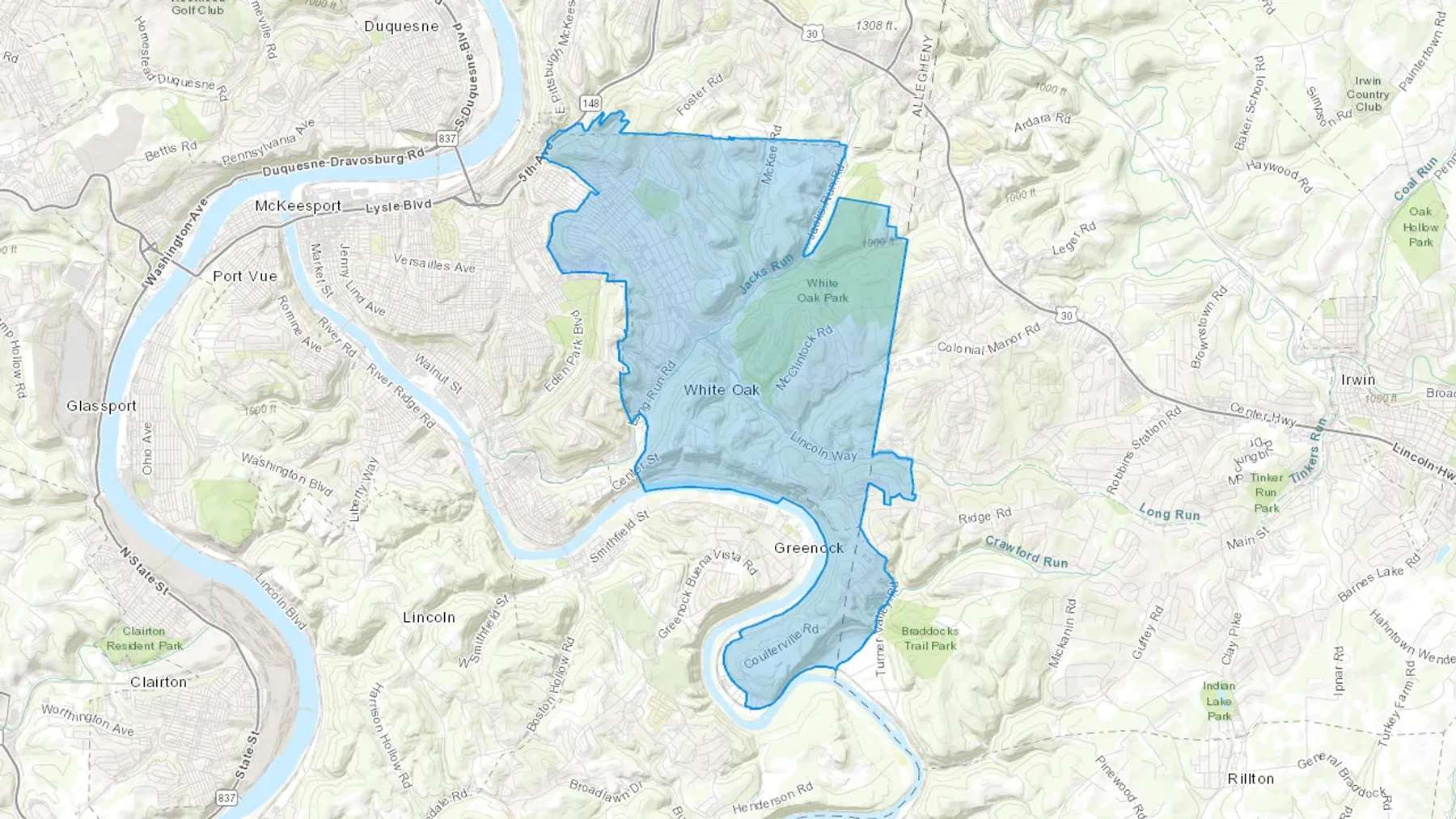 Coulters, PA Cash heating Oil delivery map Map of the COD Fuel Oil delivery service area for Coulters, PA
