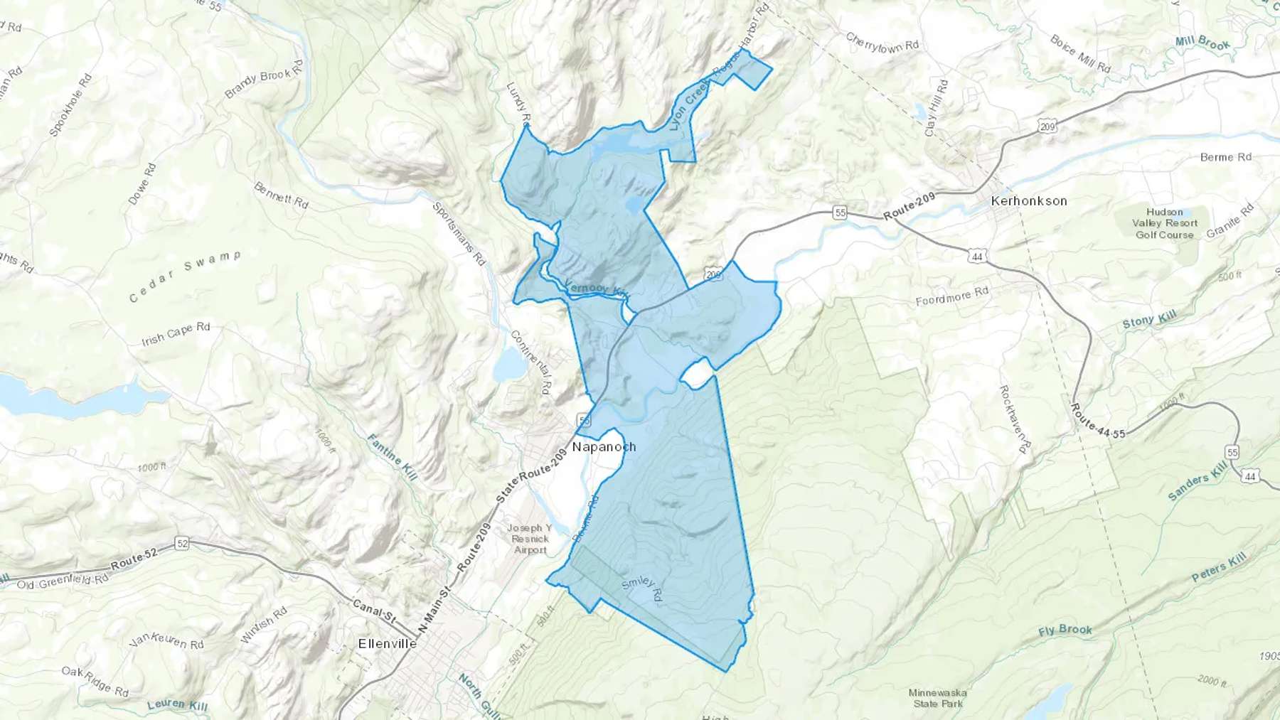 Wawarsing, NY Cash heating Oil delivery map Map of the COD Fuel Oil delivery service area for Wawarsing, NY