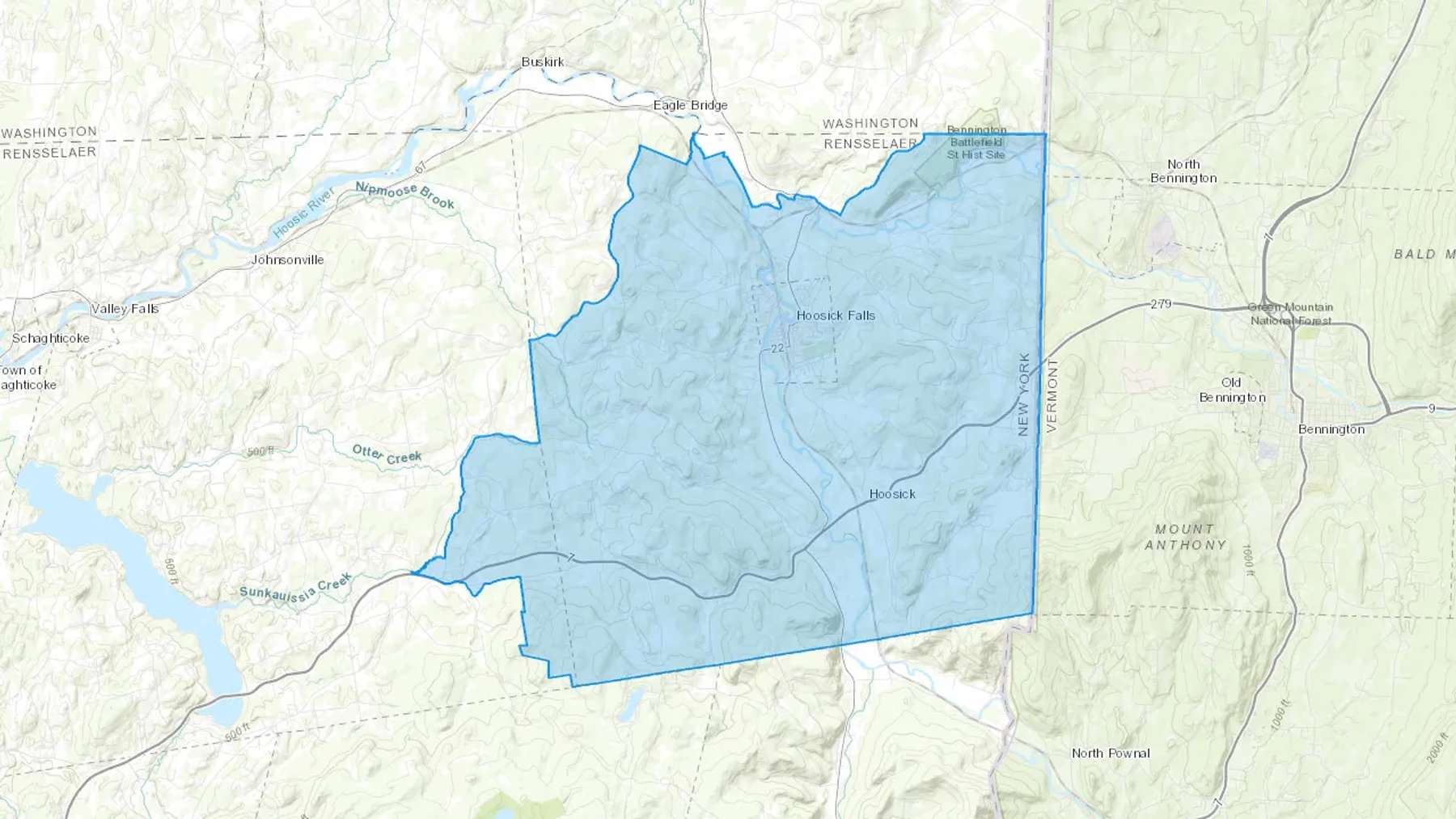 North Hoosick, NY Cash heating Oil delivery map Map of the COD Fuel Oil delivery service area for North Hoosick, NY