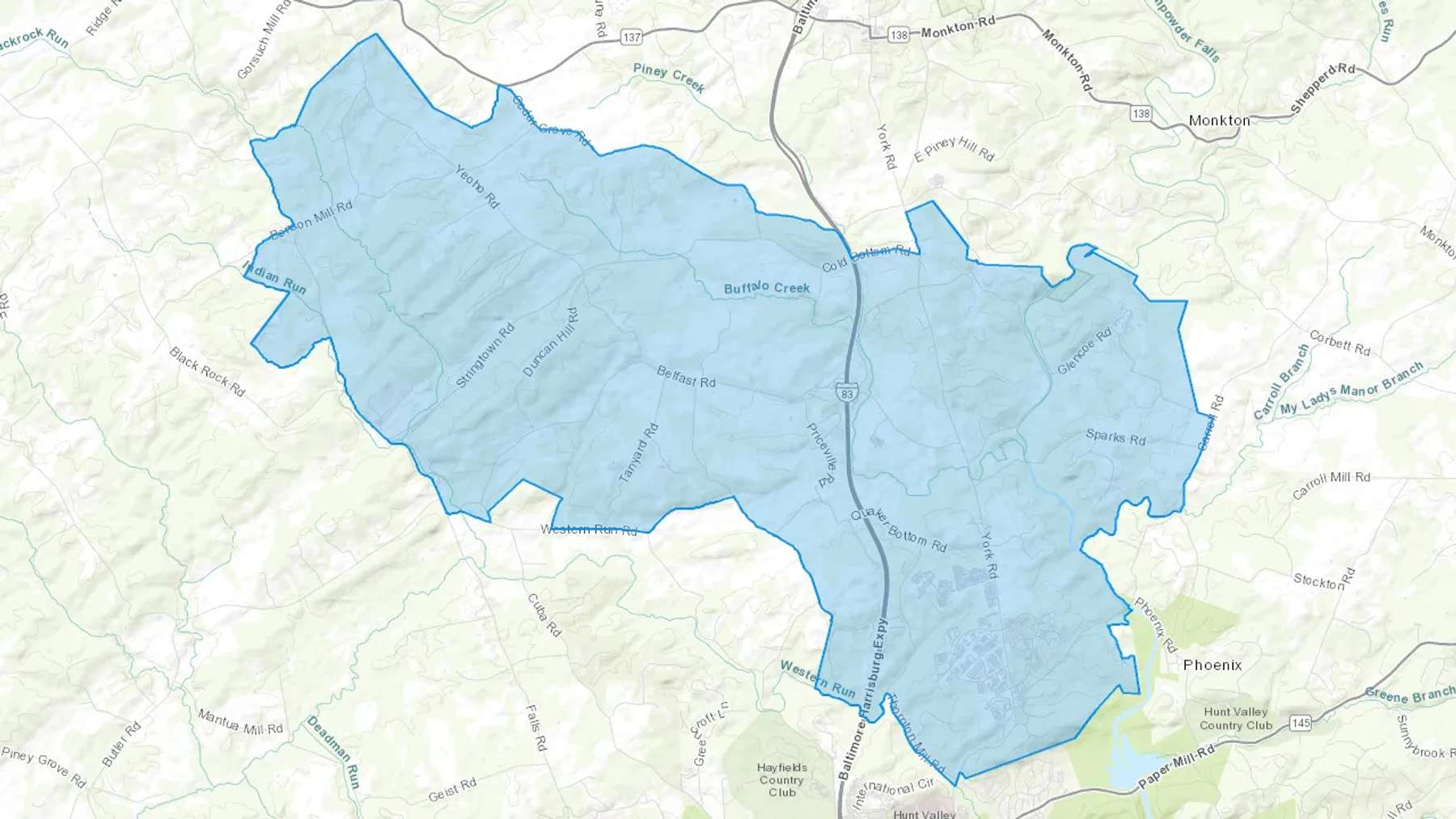 Sparks Glencoe, MD Cash heating Oil delivery map Map of the COD Fuel Oil delivery service area for Sparks Glencoe, MD