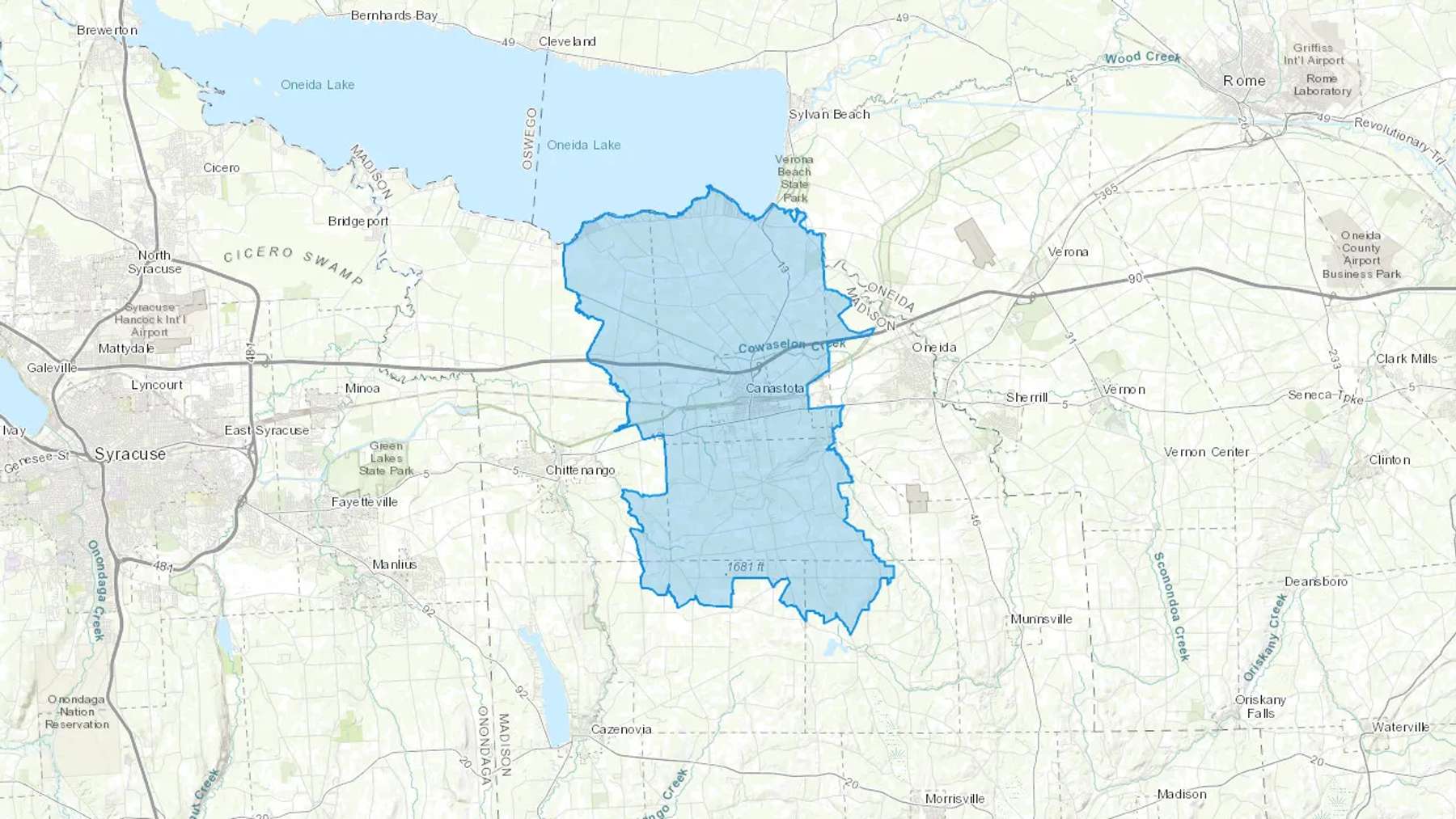 Clockville, NY Cash heating Oil delivery map Map of the COD Fuel Oil delivery service area for Clockville, NY