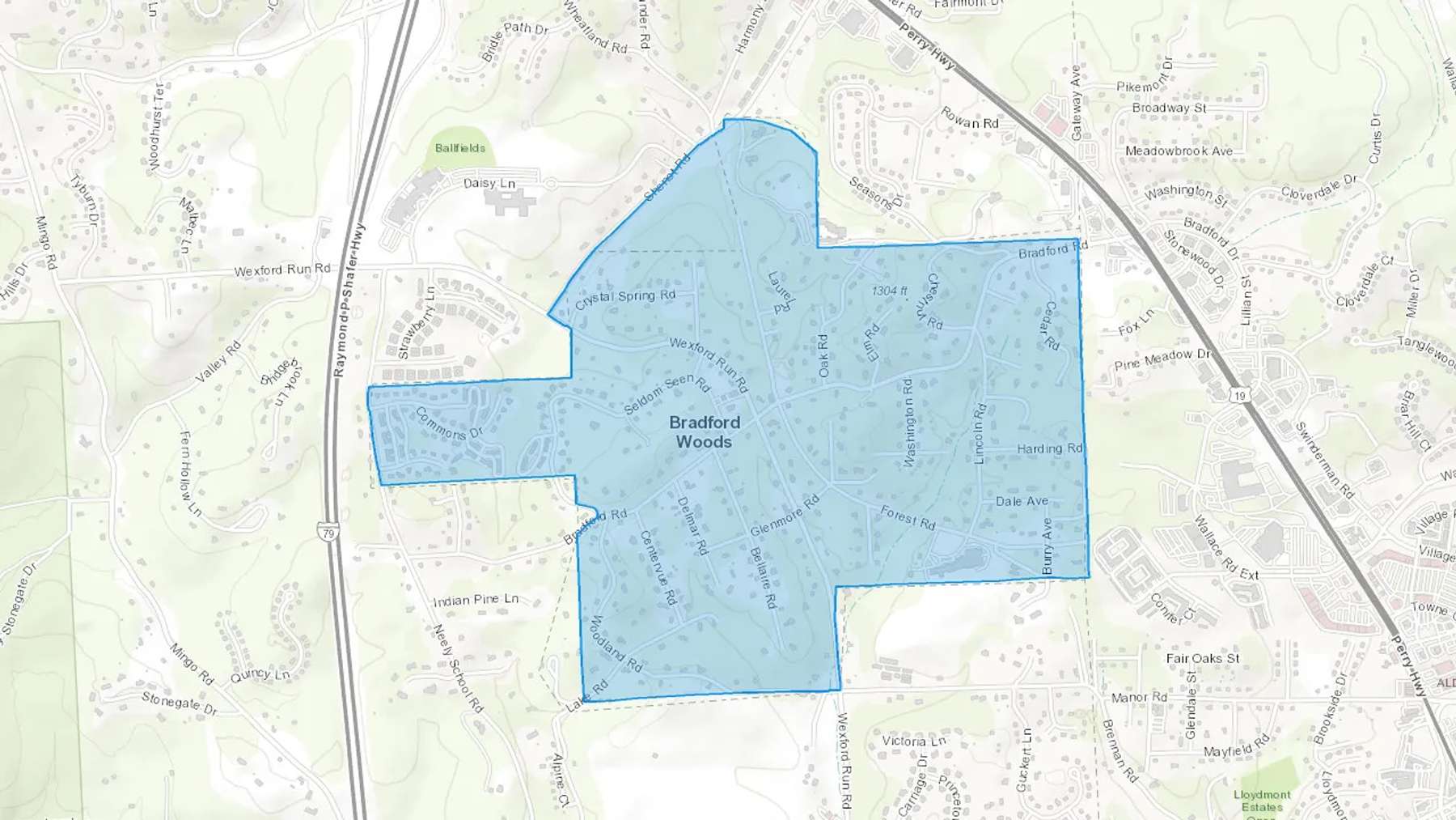 Bradfordwoods, PA Cash heating Oil delivery map Map of the COD Fuel Oil delivery service area for Bradfordwoods, PA