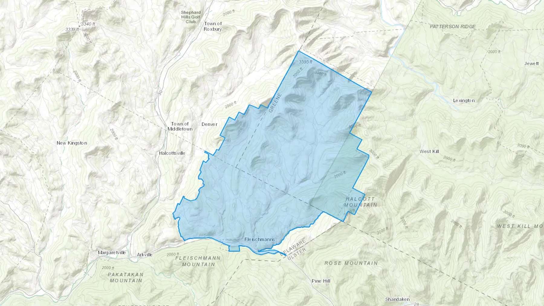 Highmount, NY Cash heating Oil delivery map Map of the COD Fuel Oil delivery service area for Highmount, NY