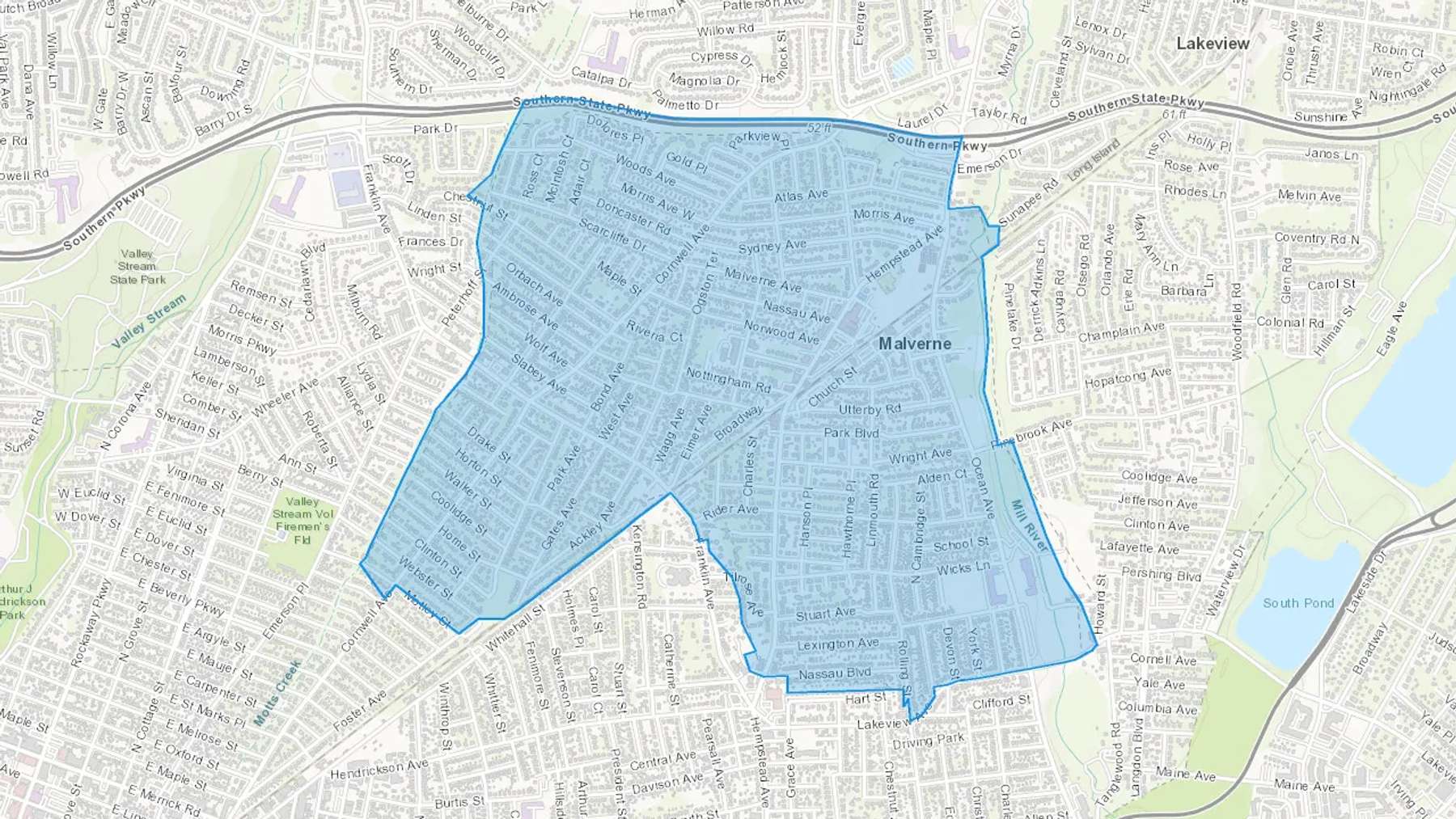 Malverne, NY Cash heating Oil delivery map Map of the COD Fuel Oil delivery service area for Malverne, NY