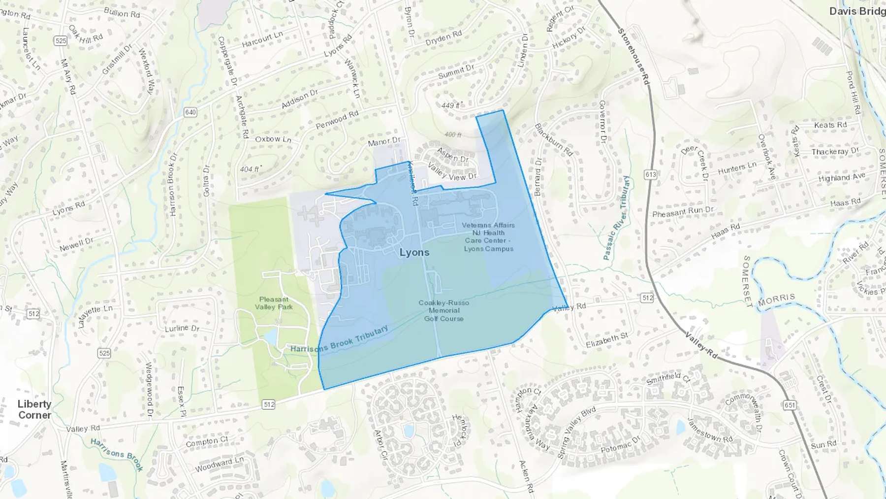 Lyons, NJ Cash heating Oil delivery map Map of the COD Fuel Oil delivery service area for Lyons, NJ